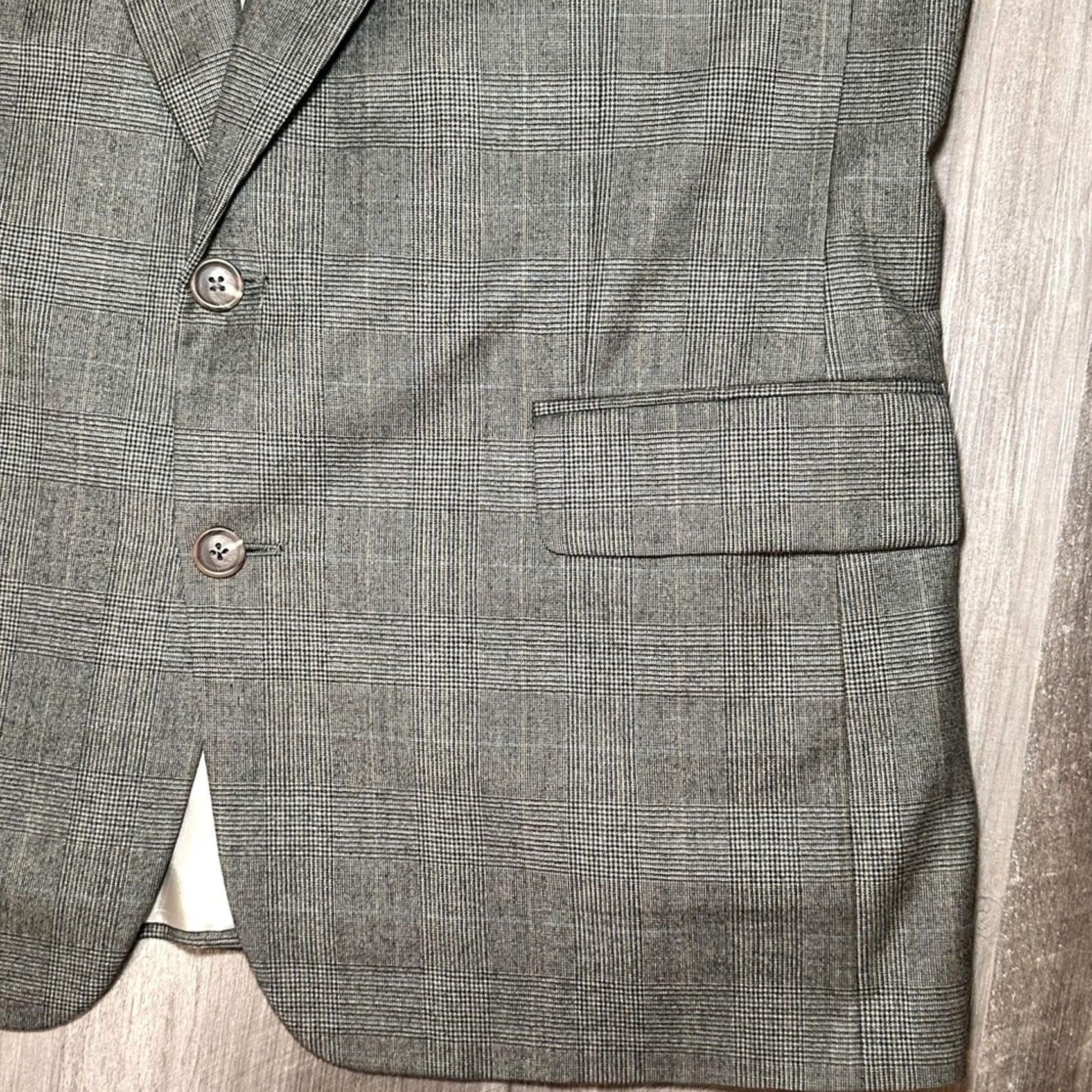 Vintage Samuelsohn Blazer Wool Glen Check Plaid 2 Piece - 42R Mens Regular Brown Blazer Sport Jacket Size 42R - 4 Thumbnail