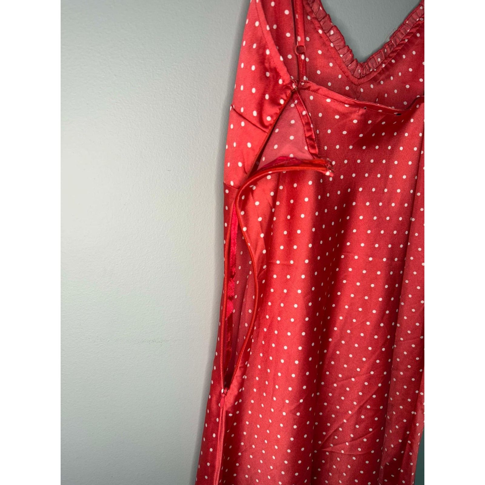 Other Japna Polka Dot Sleeveless V-Neck Midi Slip Dress Red M Size M / US 6-8 / IT 42-44 - 5 Thumbnail