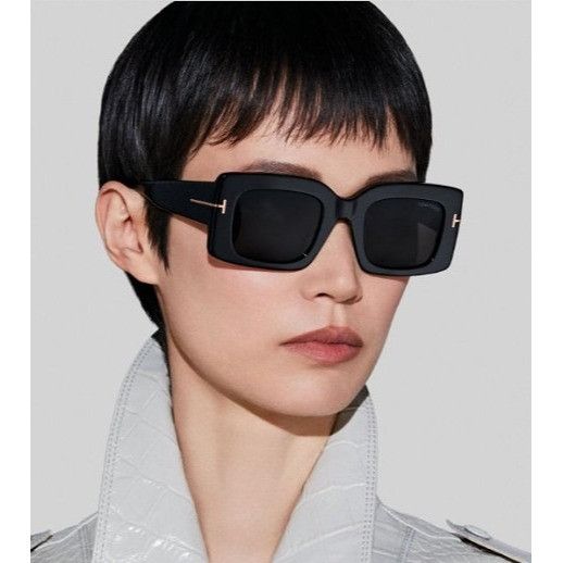 Tom Ford Tom Ford Brigitta FT1188 52E Sunglasses Havana Rectangle Size ONE SIZE - 7 Thumbnail