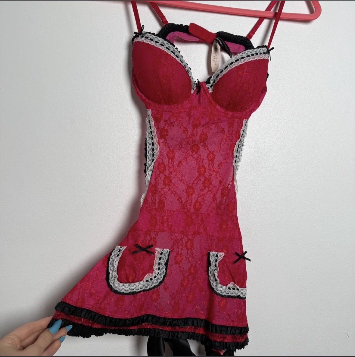 Victoria's Secret Vintage Victoria Secret Lace Apron Babydoll Top NWT 34B Size S / US 4 / IT 40 - 1 Thumbnail