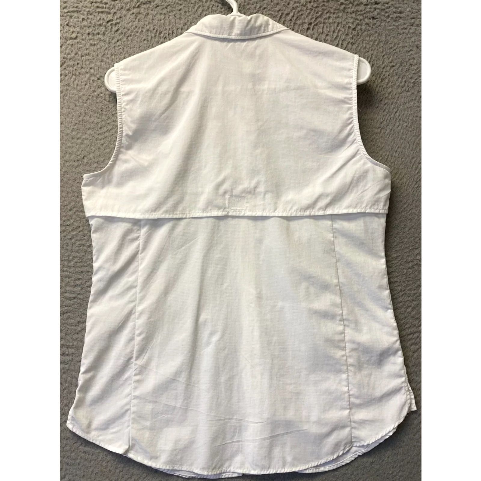 Eddie Bauer Eddie Bauer BLOUSE White BUTTON UP-SLEEVELESS-NO IRON Polyester NWOT /33-77 Size S / US 4 / IT 40 - 7 Thumbnail