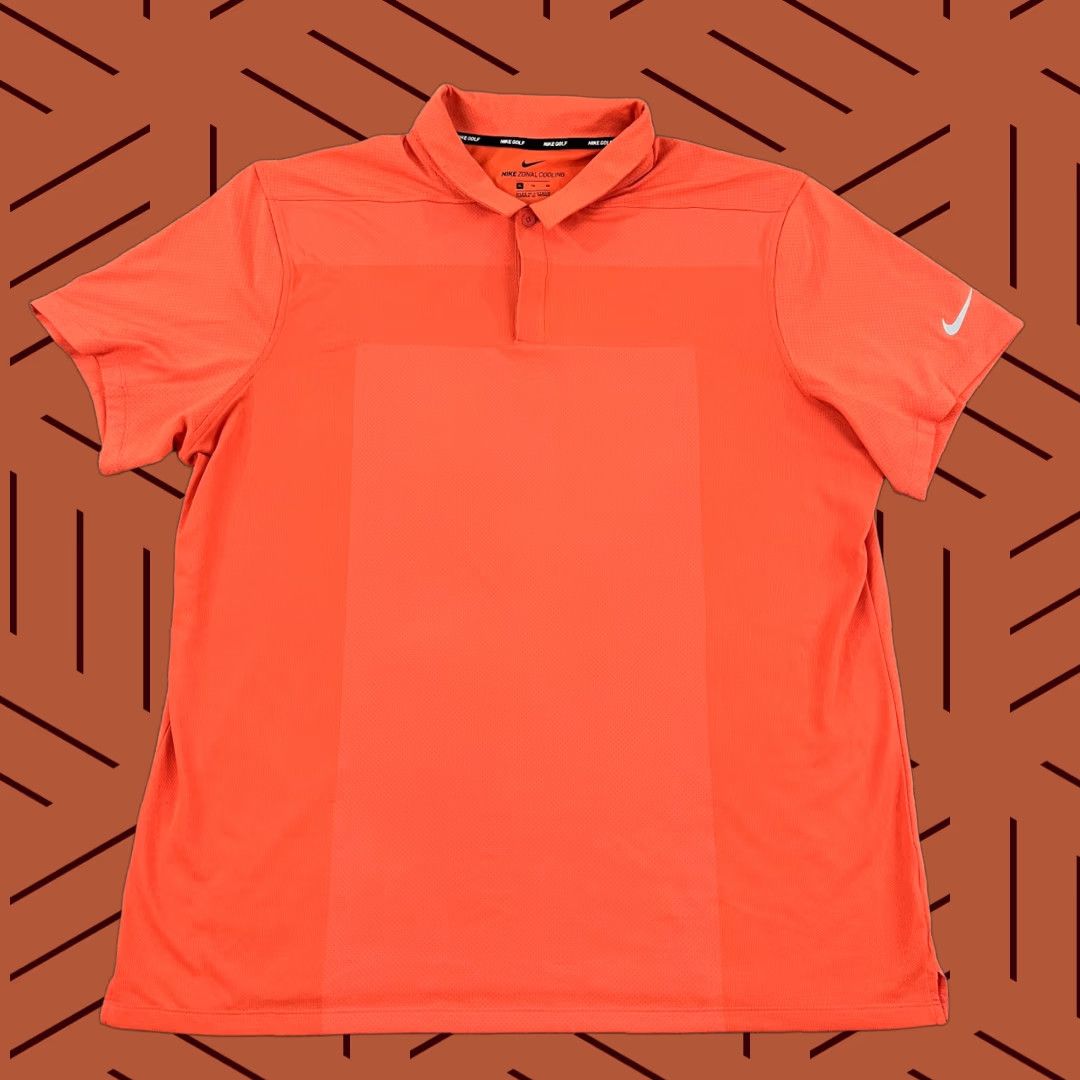Nike NIKE Polo Shirt XL Orange Mens Polo Shirt Golf Performance Sport Zonal Cooling Sportswear Regular Fit Short Sleeve 100% Polyester Size US XL / EU 56 / 4 - 1 Thumbnail