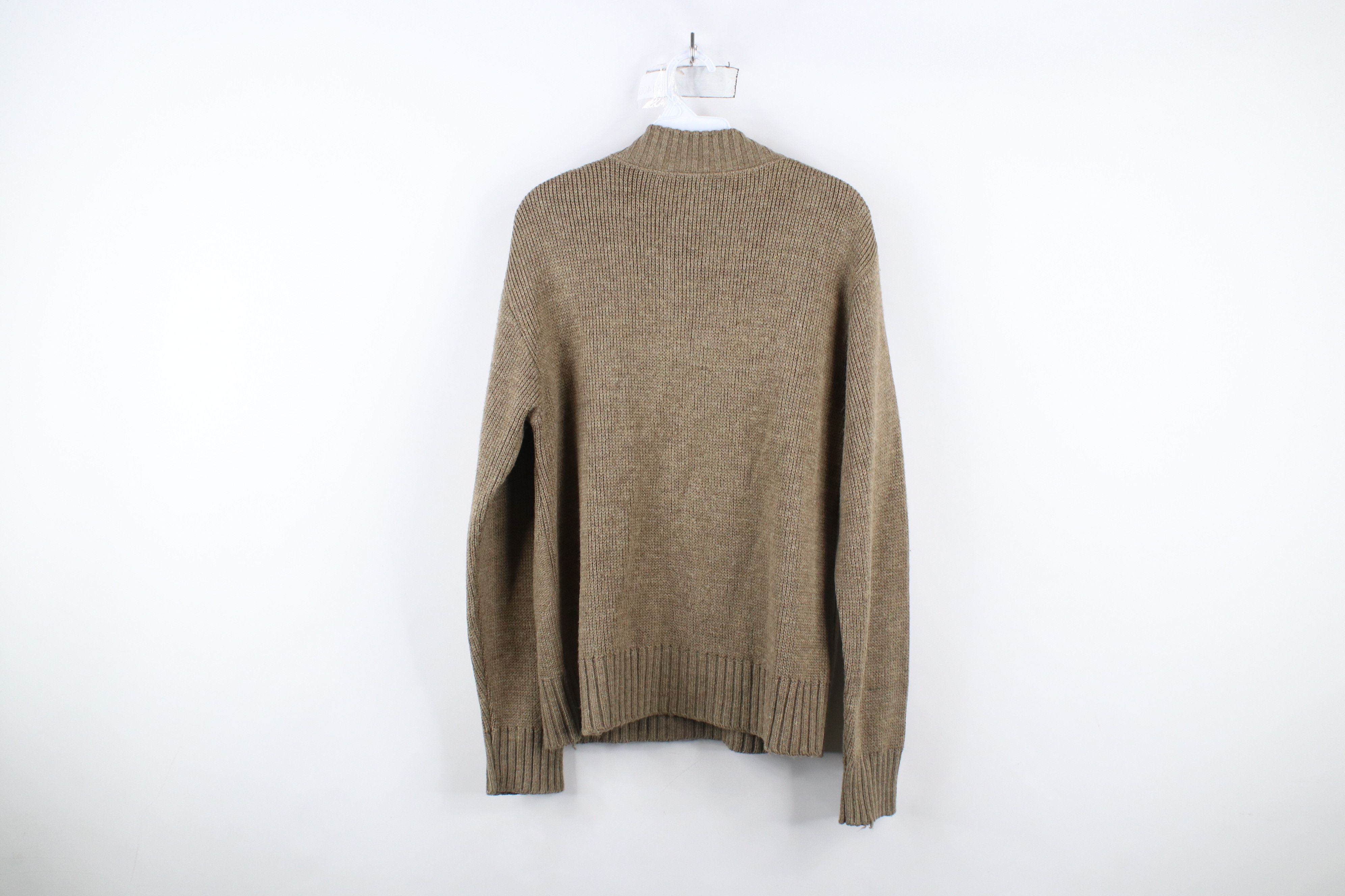 Vintage Vintage 90s Streetwear Knit Pullover Henley Sweater Brown Size US M / EU 48-50 / 2 - 9 Thumbnail
