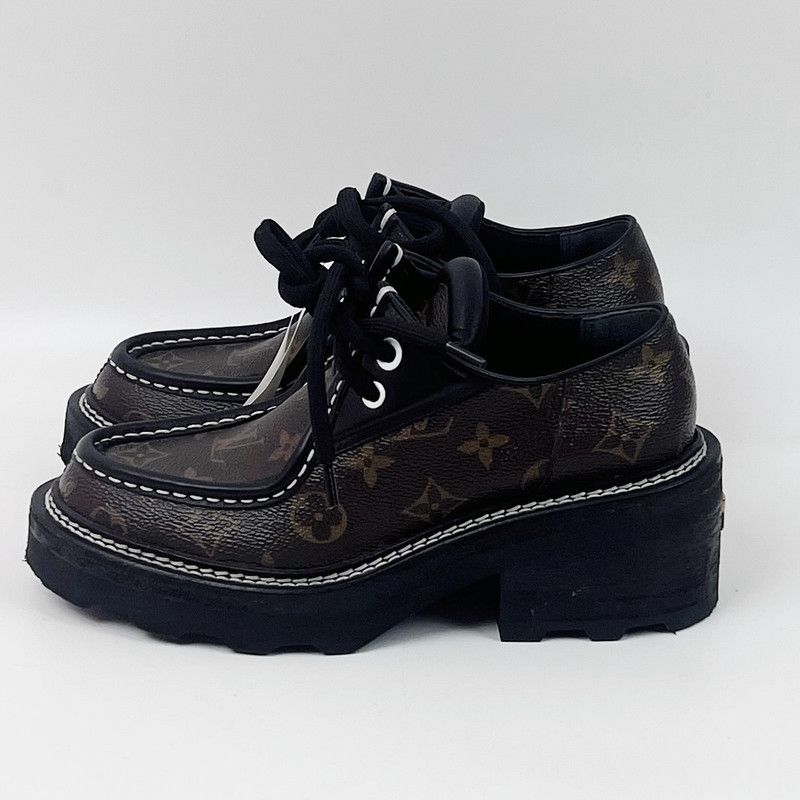 Louis Vuitton Louis Vuitton Beaubourg Monogram Platform Shoes 0079 Size US 6 / IT 36 - 1 Thumbnail