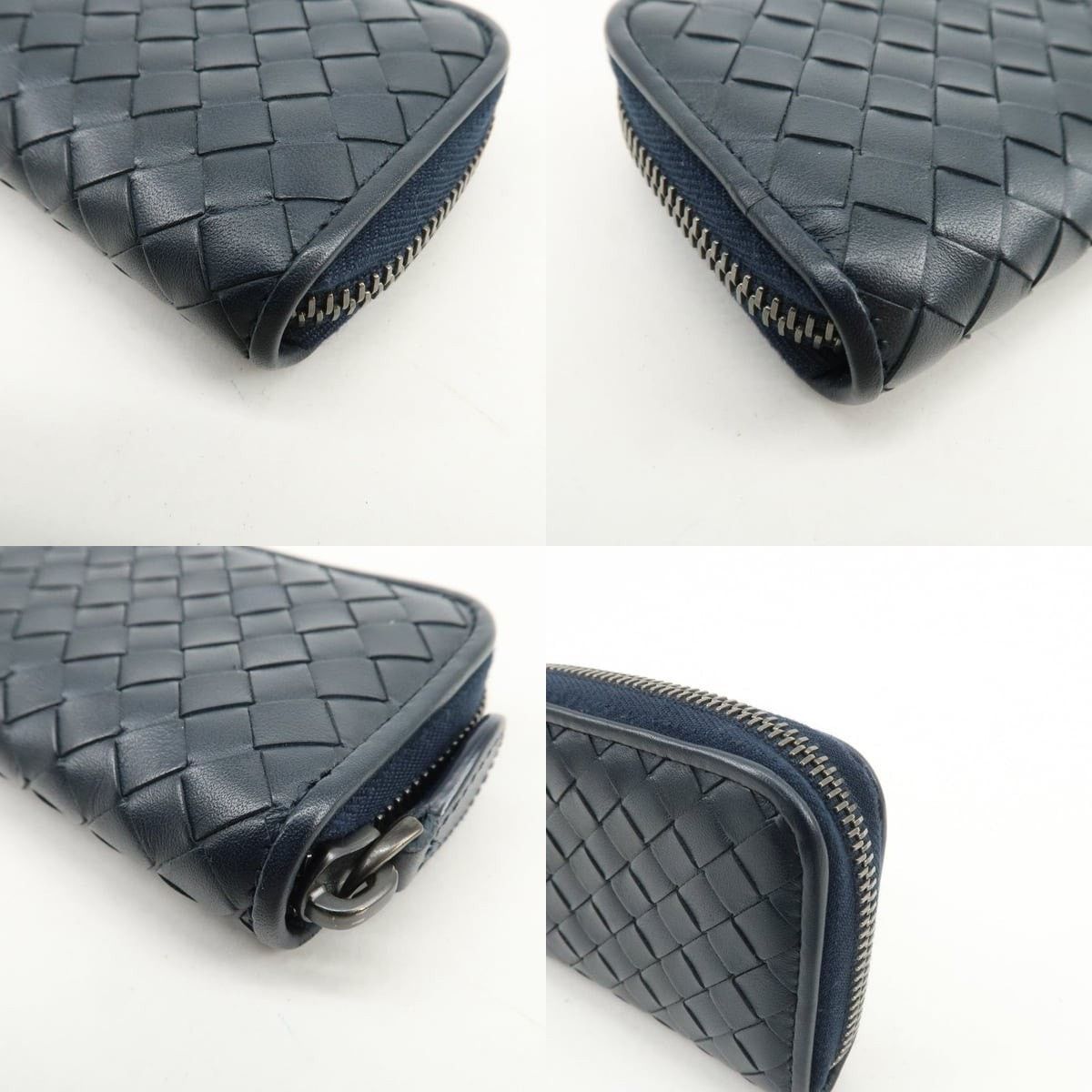 Bottega Veneta Bottega Veneta Intrecciato Lambskin Coin Purse Navy Size ONE SIZE - 4 Thumbnail