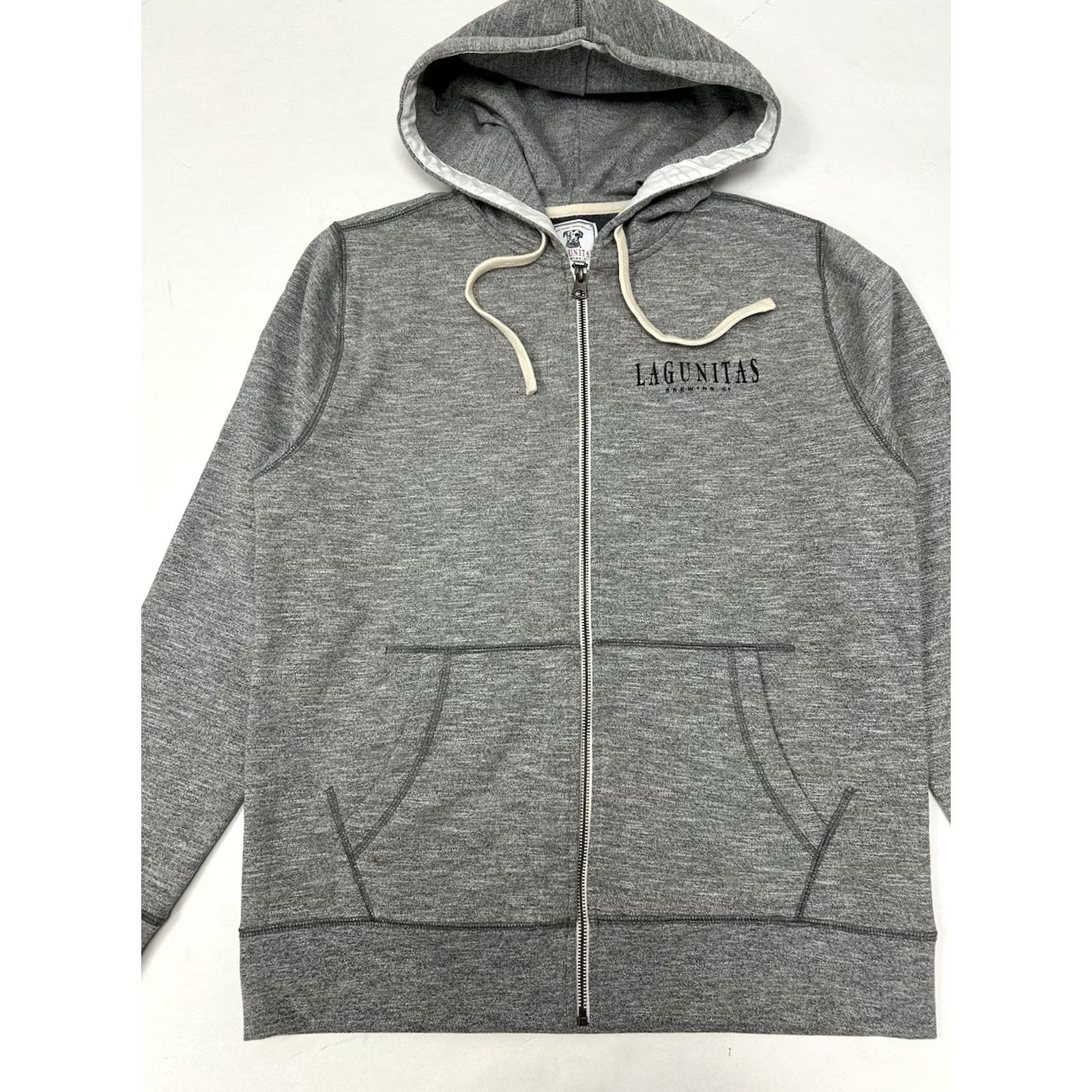 Vintage Lagunitas Brewing Company Hoodie Zip Up Sweatshirt Medium Grey Dog Logo 80s 90s Beer Mens Size US M / EU 48-50 / 2 - 5 Thumbnail
