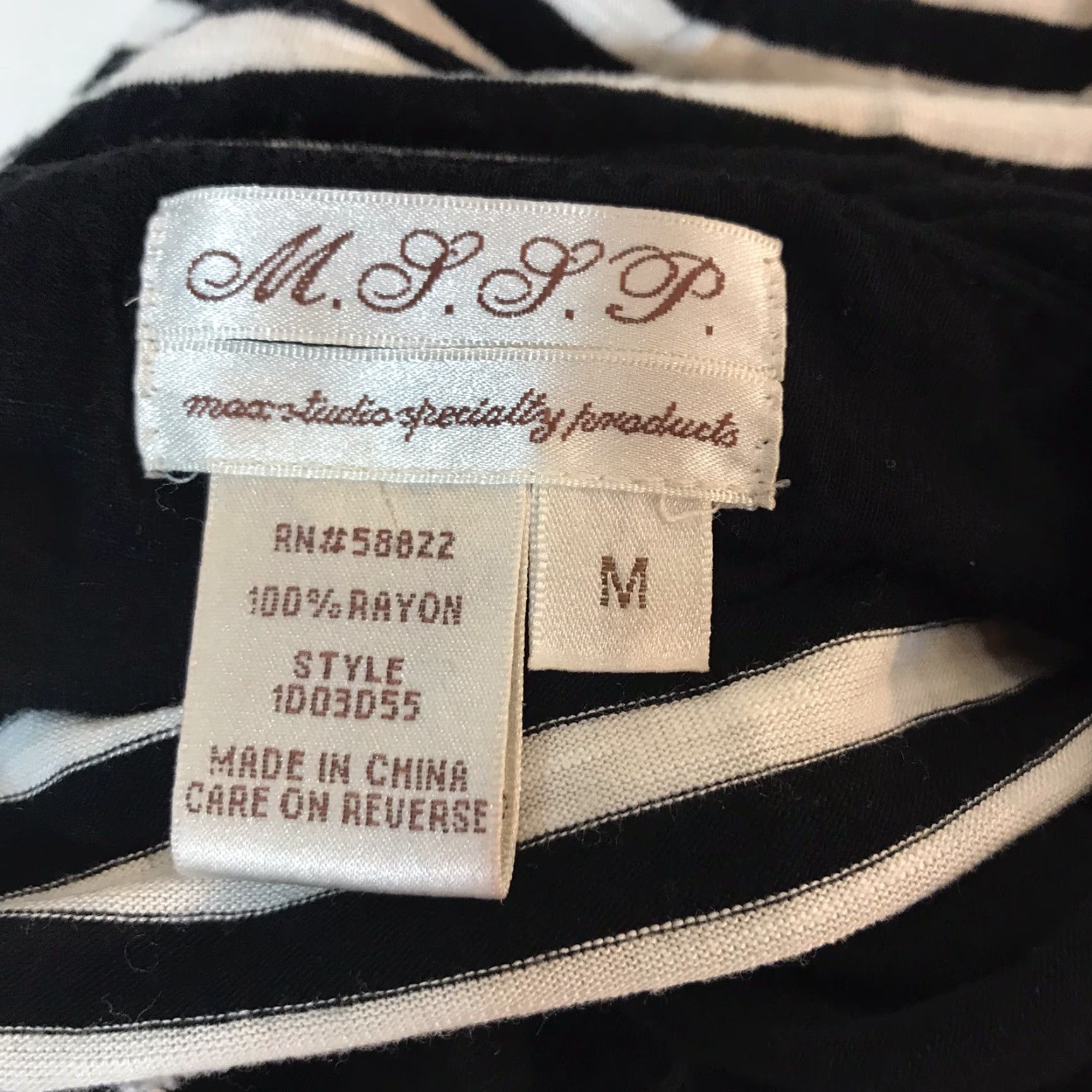 Vintage MAX STUDIO Maxi Dress Women's M Black/White Striped Halter Sleeveless LONG Casual Party/Cocktail Spring Summer EUC Size M / US 6-8 / IT 42-44 - 3 Thumbnail