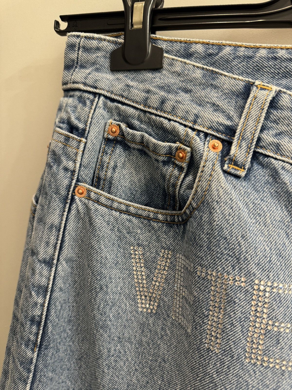 Vetements Last Size Vetements Crystal Logo Baggy Jeans Size US 31 - 8 Thumbnail
