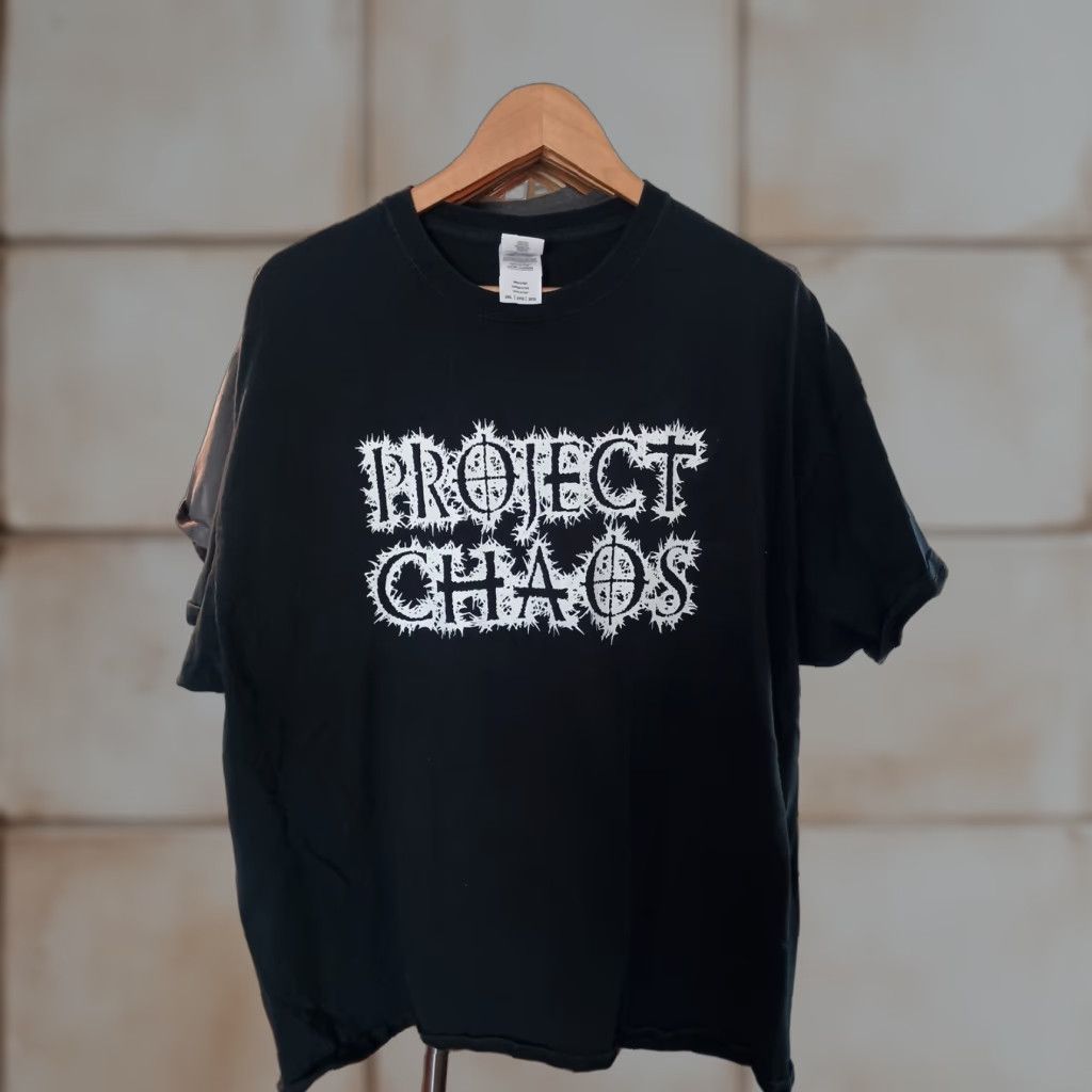 Gildan VINTAGE Project Chaos T-shirt Black 2XL Men Death Metal Gothic Gildan Shirt Mens Size US XXL / EU 58 / 5 - 1 Thumbnail
