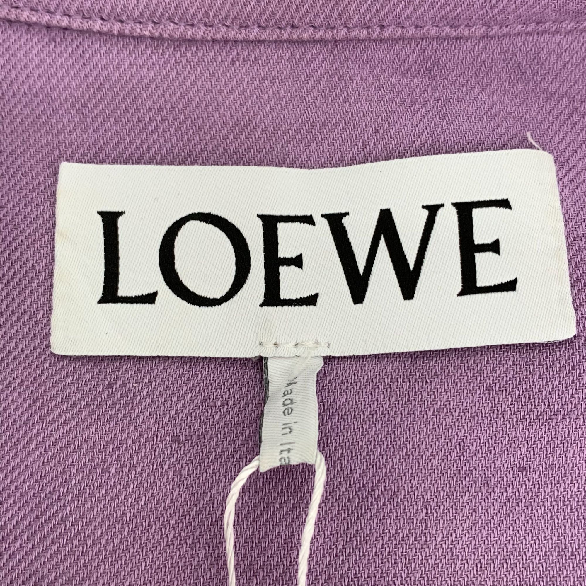 Loewe Loewe Purple Logo Patch Leather Pocket Collar Jacket (Size 3 Size XXS / US 00 / IT 34 - 4 Thumbnail