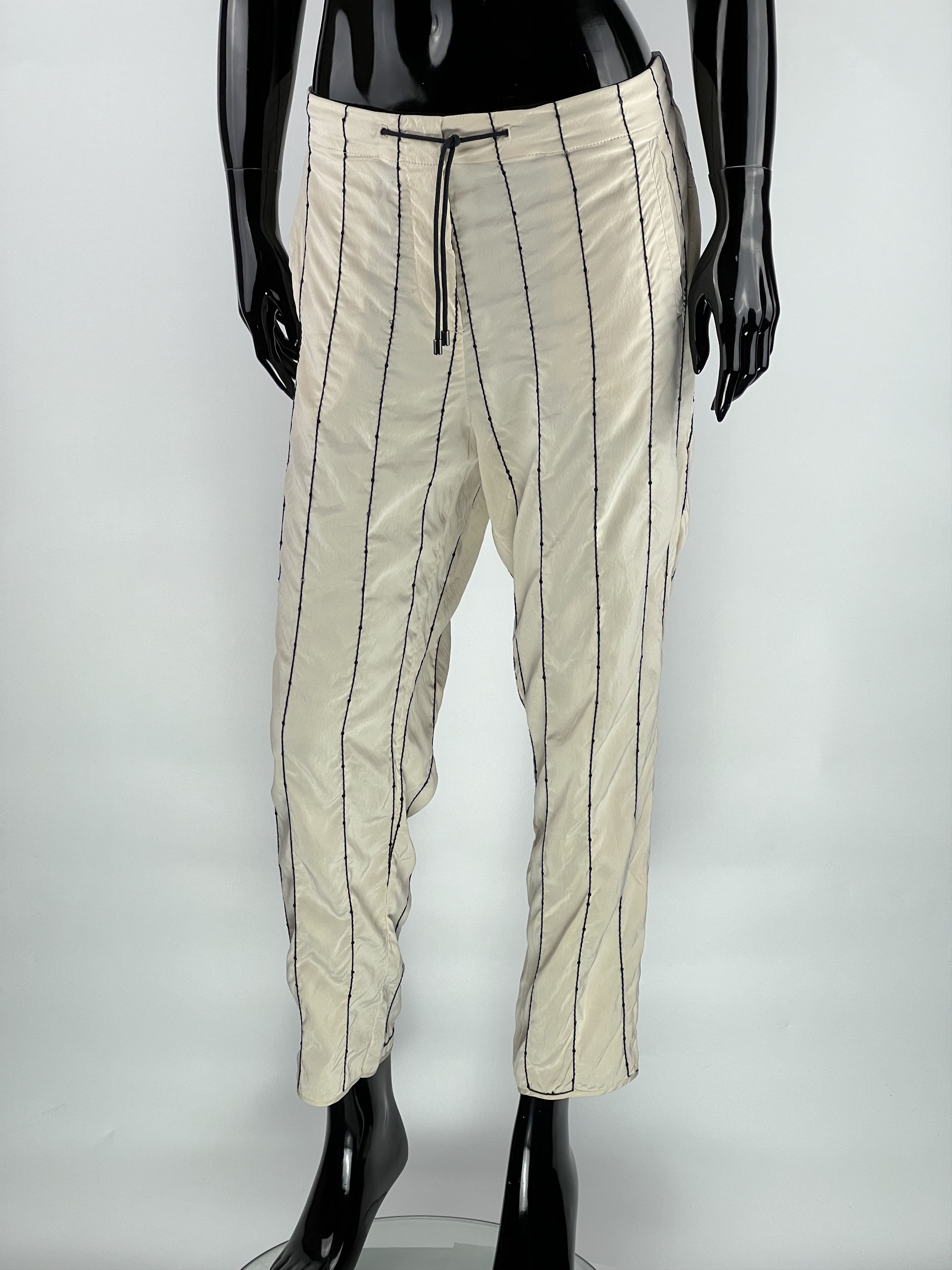 Brunello Cucinelli Brunello Cucinelli Womens Striped Sequin Silk Pants IT44 Size 30" / US 8 / IT 44 - 1 Thumbnail