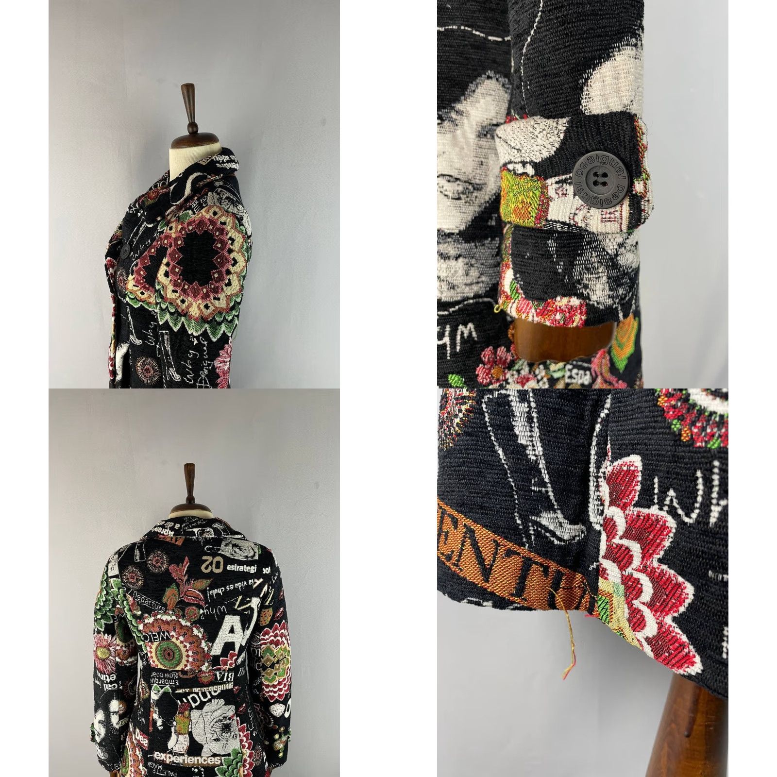 Desigual Desigual Coat Women Multicolor Polyester Long Sleeve Jacket S Regular Womens Fashion Coat Size S / US 4 / IT 40 - 8 Thumbnail