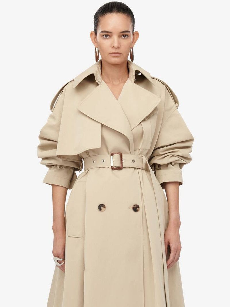 Alexander McQueen o1srvl11e0226 Military Trench Coat In Pale Beige Size L / US 10 / IT 46 - 5 Thumbnail