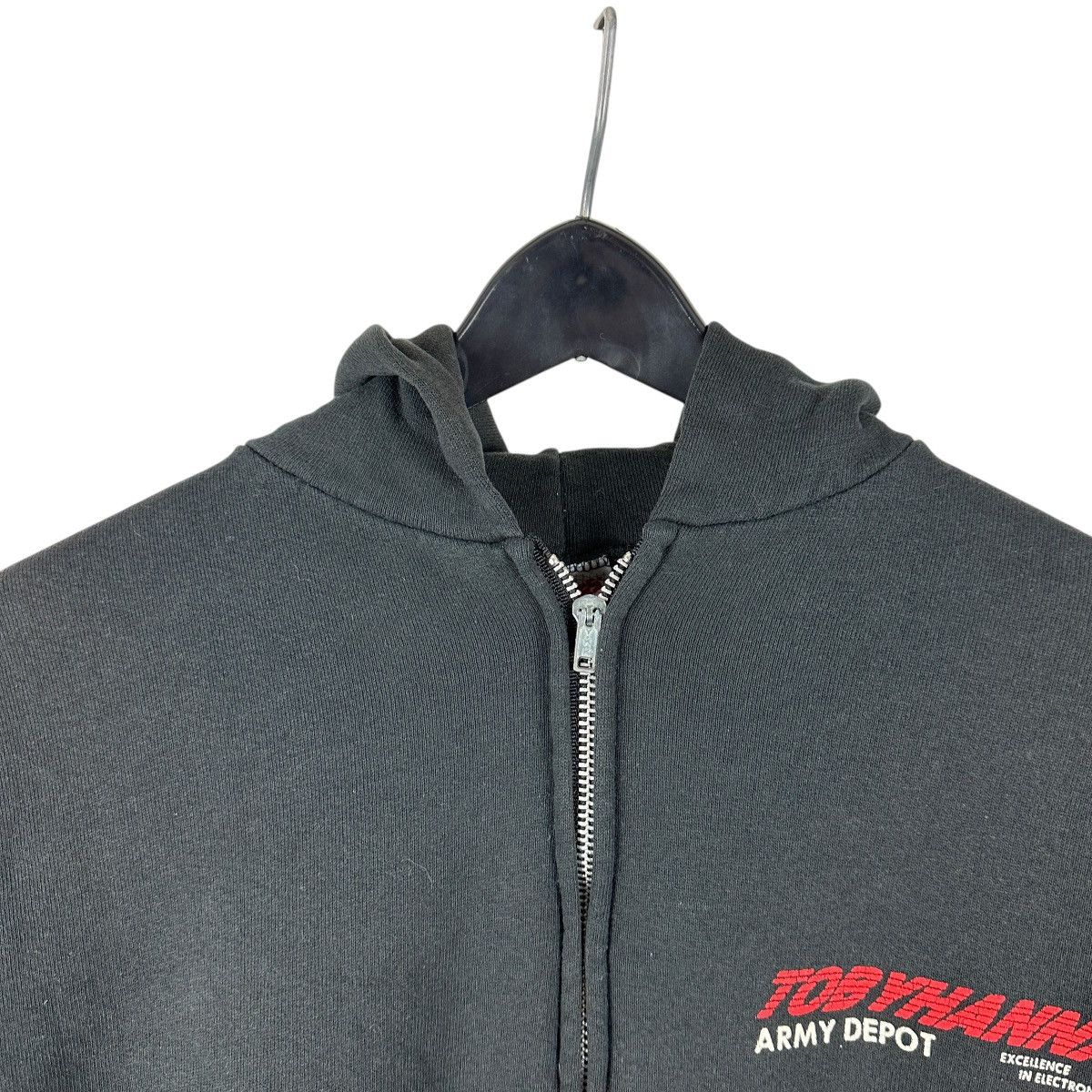 Vintage Vintage 90s Toby Hanna Army Depot Faded Full Zip Hoodie Size US XL / EU 56 / 4 - 3 Thumbnail