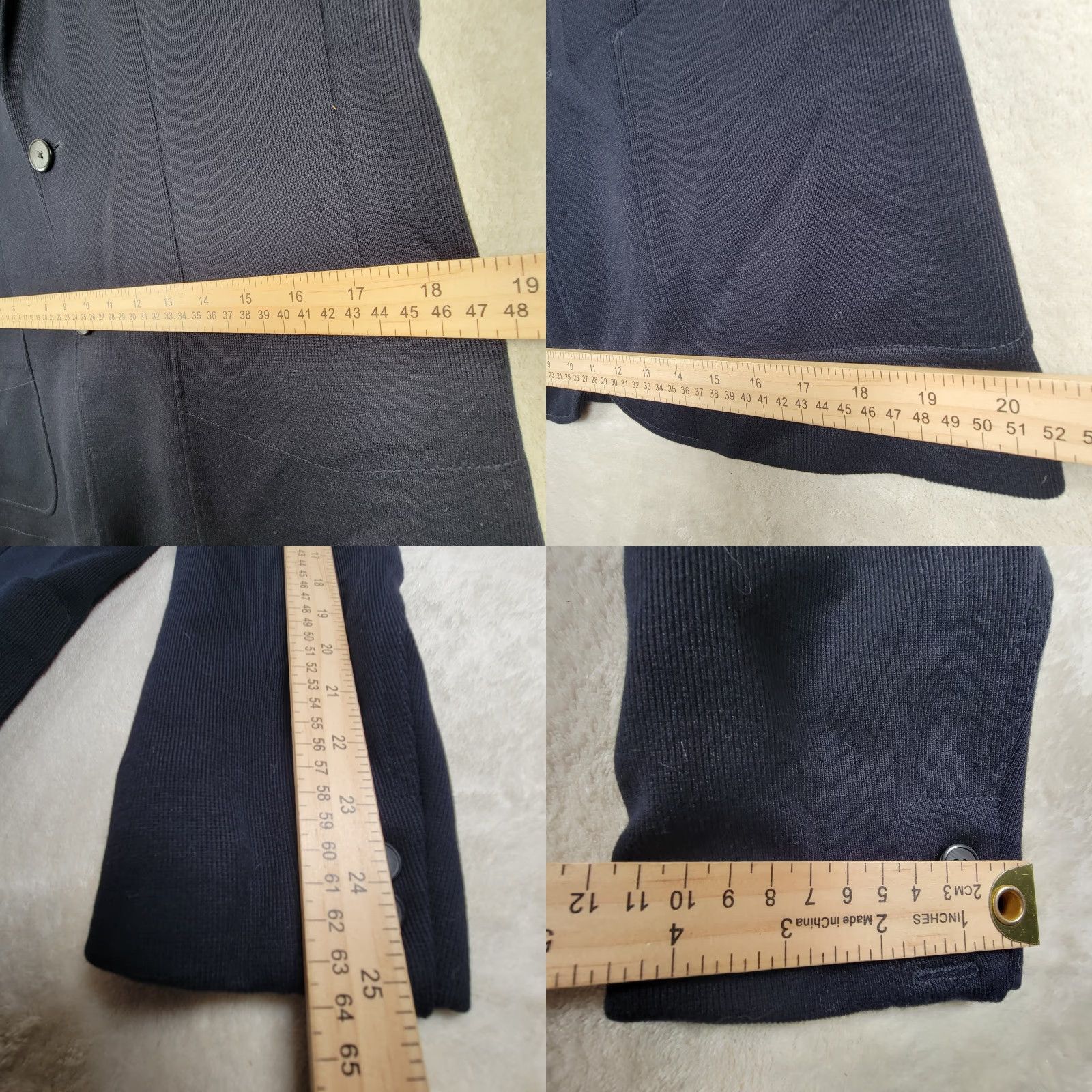 Vintage Civil Society Blazer Jacket Men XL Grey Two-Button Notch Lapel Regular - Knit Unstructured 2 BTN Dry Clean Only Size 40R - 8 Thumbnail