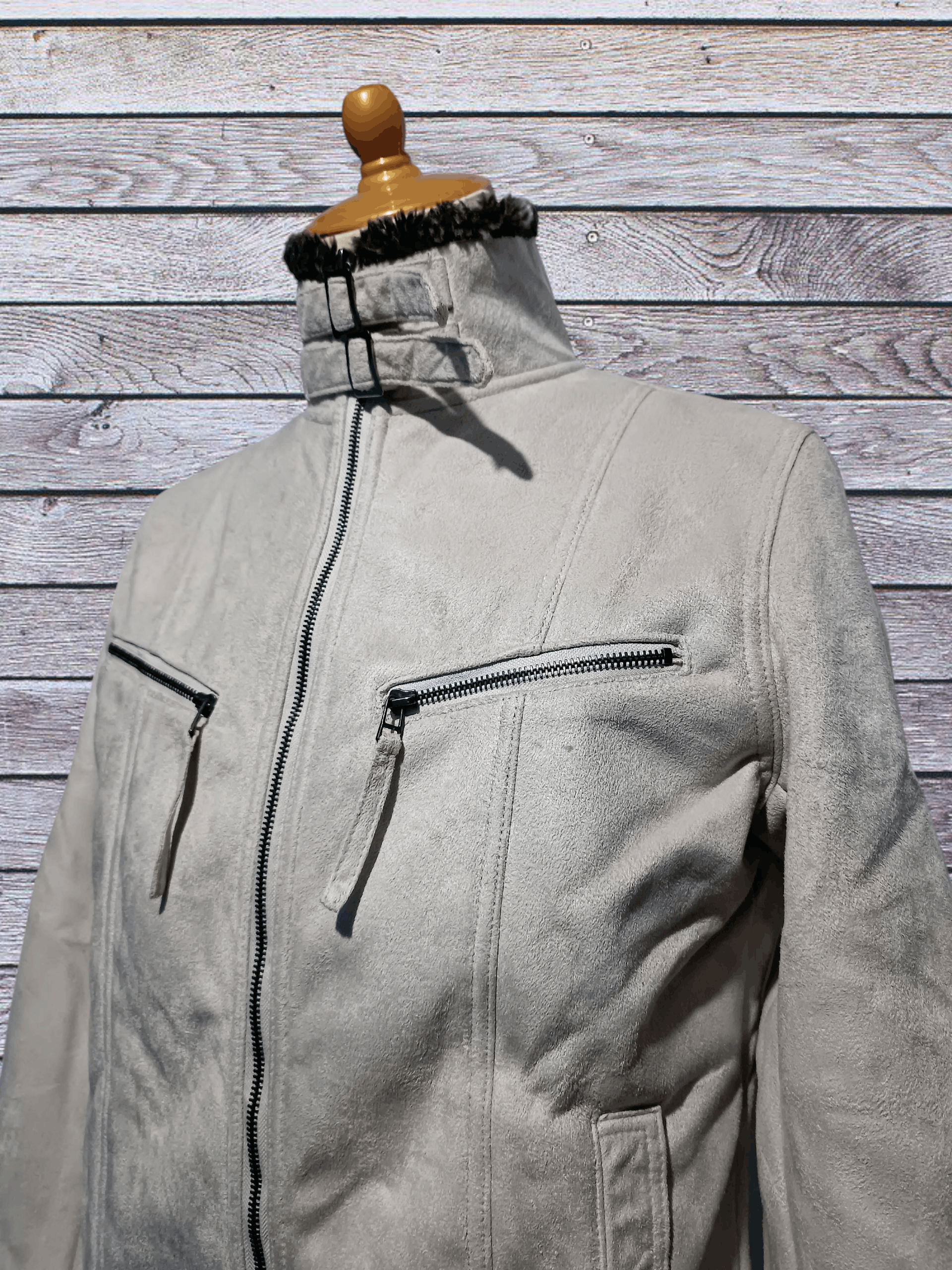 Japanese Brand Faux Shearling Stand Collar Coat Jacket Size US M / EU 48-50 / 2 - 2 Thumbnail
