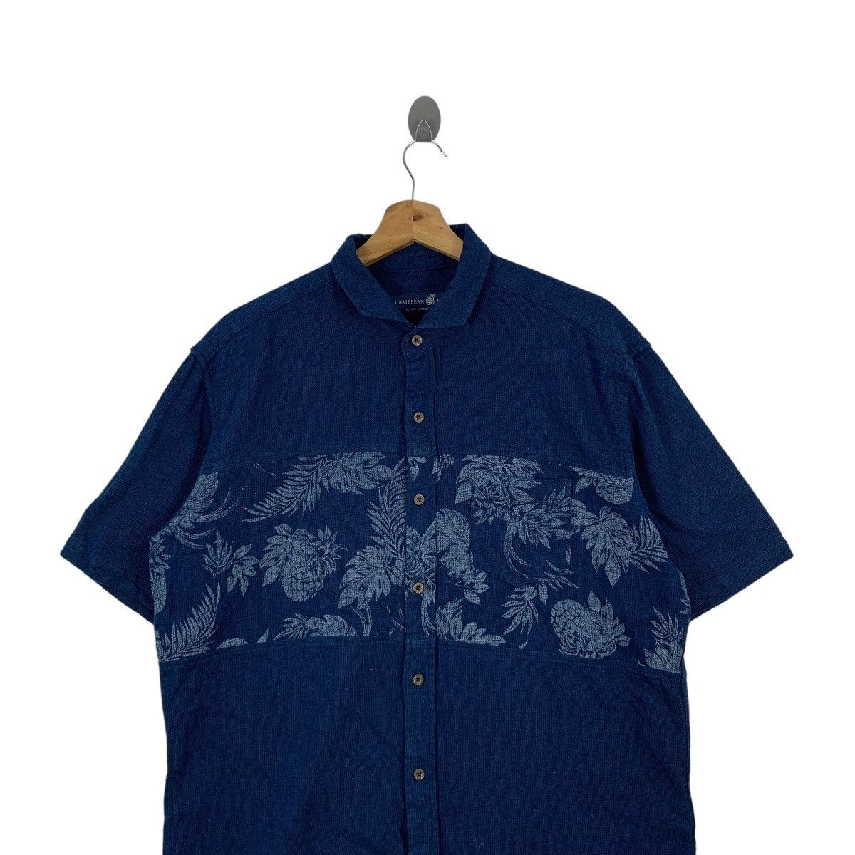 Caribbean CARIBBEAN JOE Island Supply Hawaiian Blue Denim Indigo Shirt Size US L / EU 52-54 / 3 - 3 Thumbnail