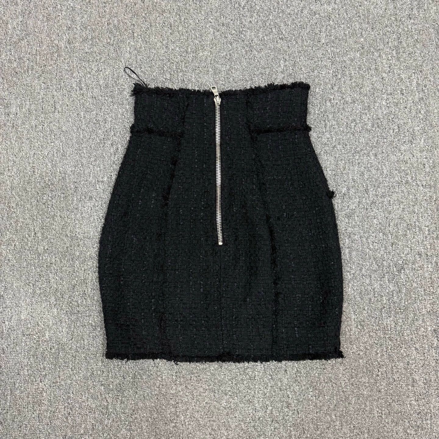 Balmain BALMAIN double-breasted black mini skirt 34 99NWT Size 25" / US 0 / IT 36 - 2 Thumbnail