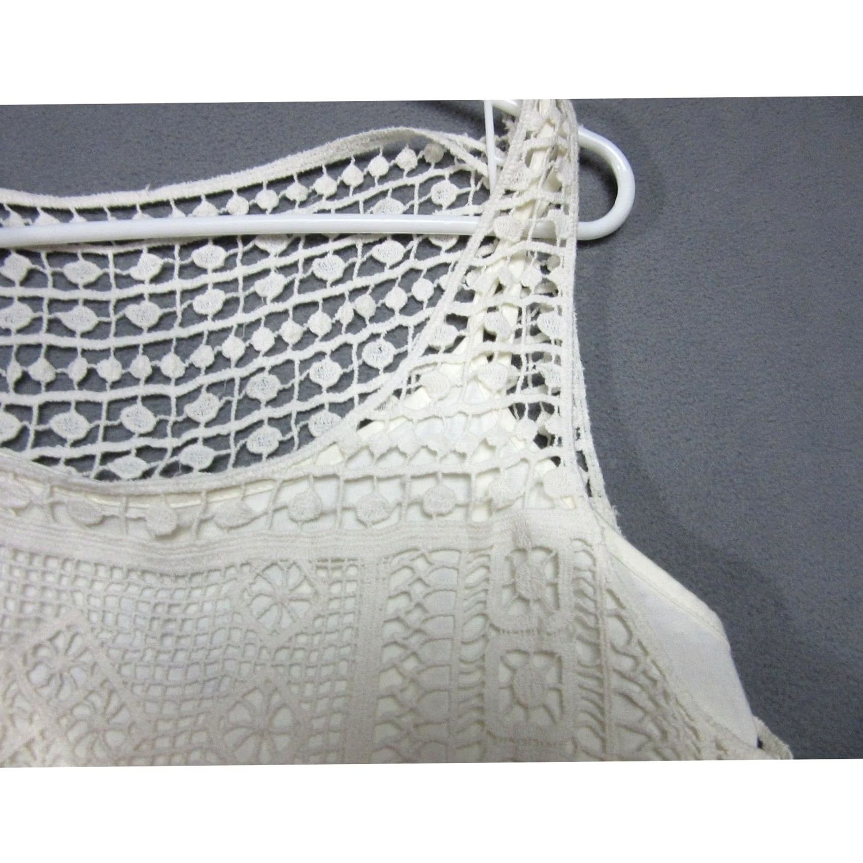 Ralph Lauren Lauren Ralph Lauren Dress Womens Medium Pearl White Crochet Lace Fringe Boho New Size M / US 6-8 / IT 42-44 - 4 Thumbnail