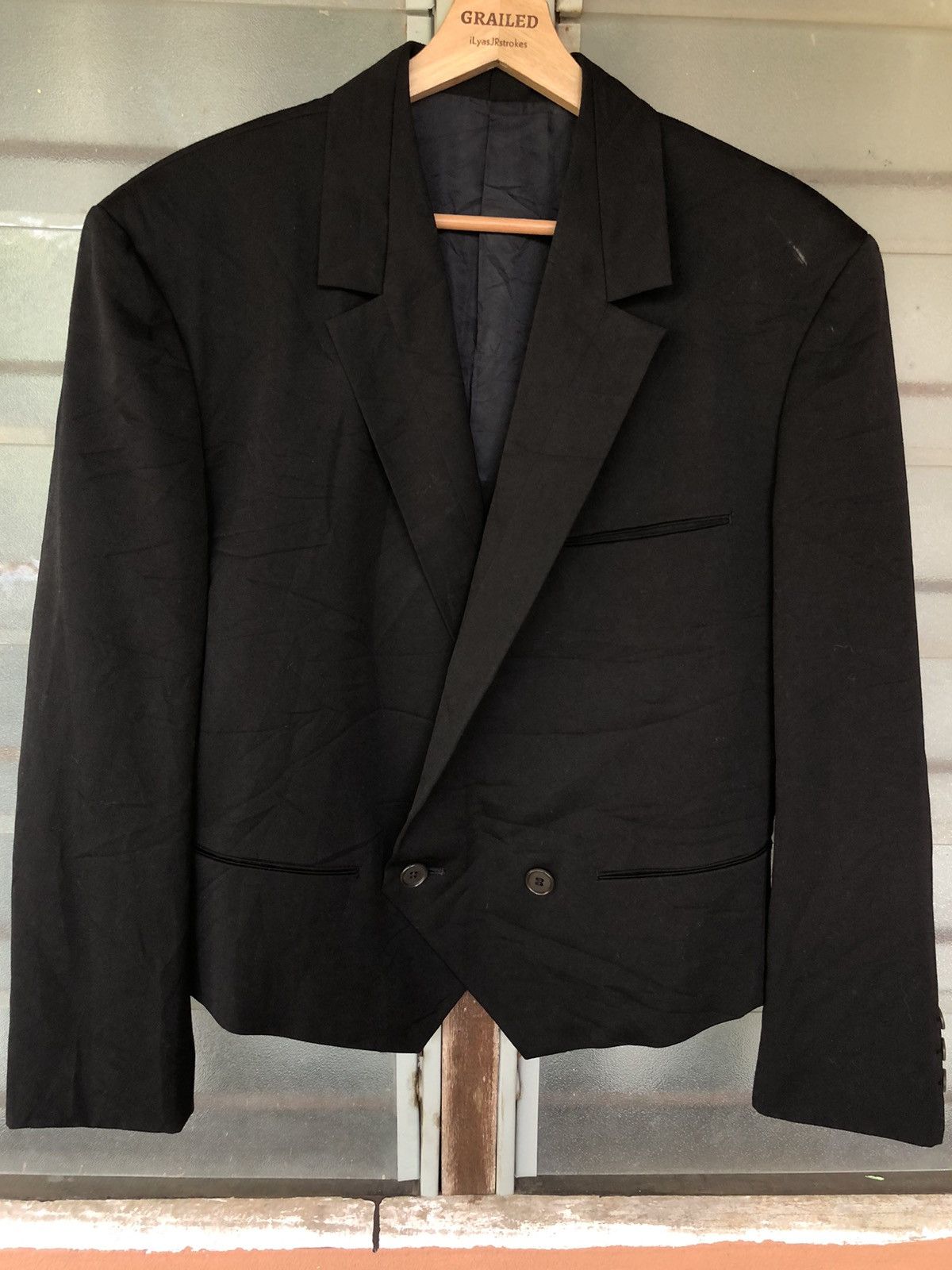 Issey Miyake Vintage Issey Miyake Men Double Breasted Blazer Black Size S Size US S / EU 44-46 / 1 - 3 Thumbnail