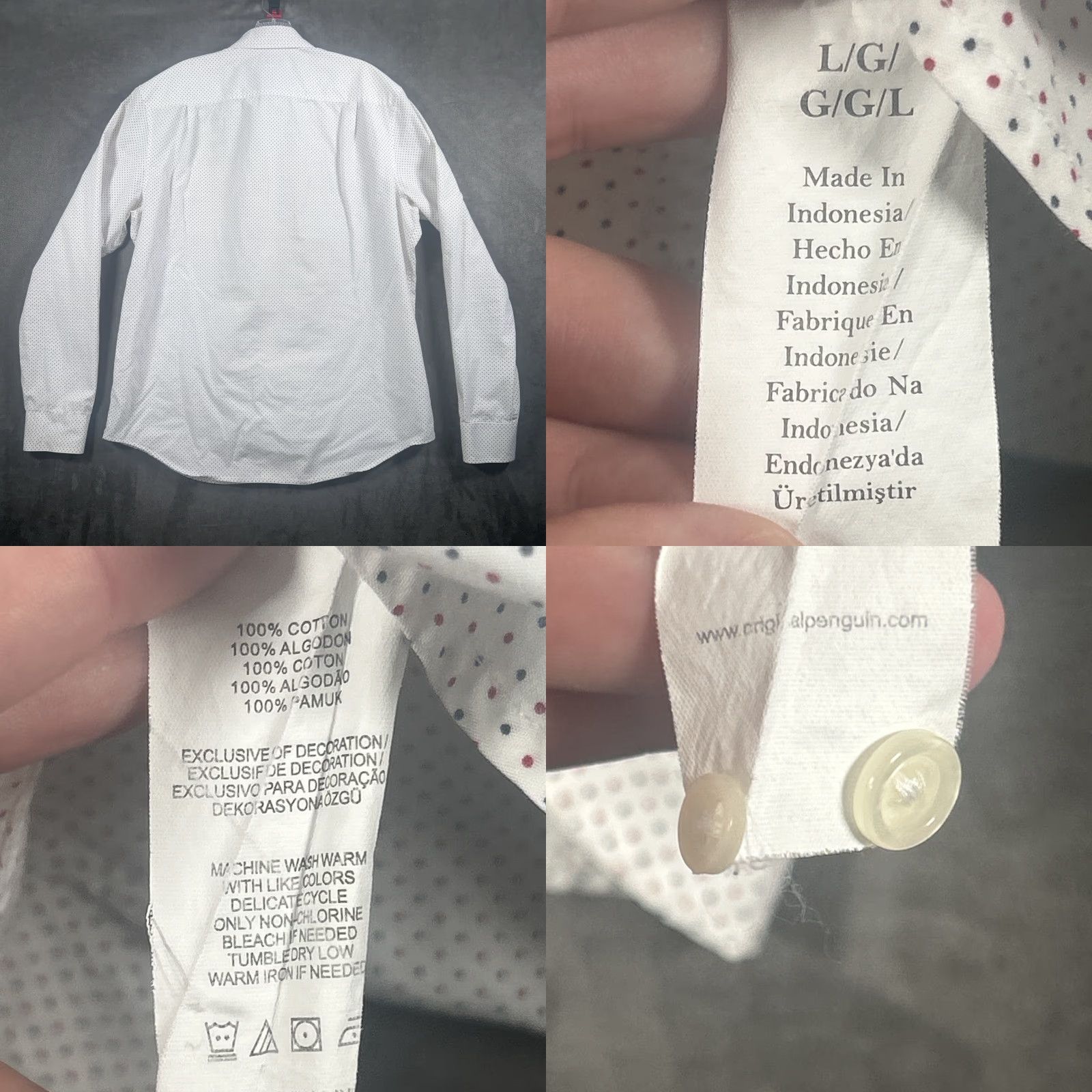 Vintage Penguin Munsingwear Heritage Slim Fit Shirt Mens L Polka Dot White Long Sleeve Size US L / EU 52-54 / 3 - 8 Thumbnail