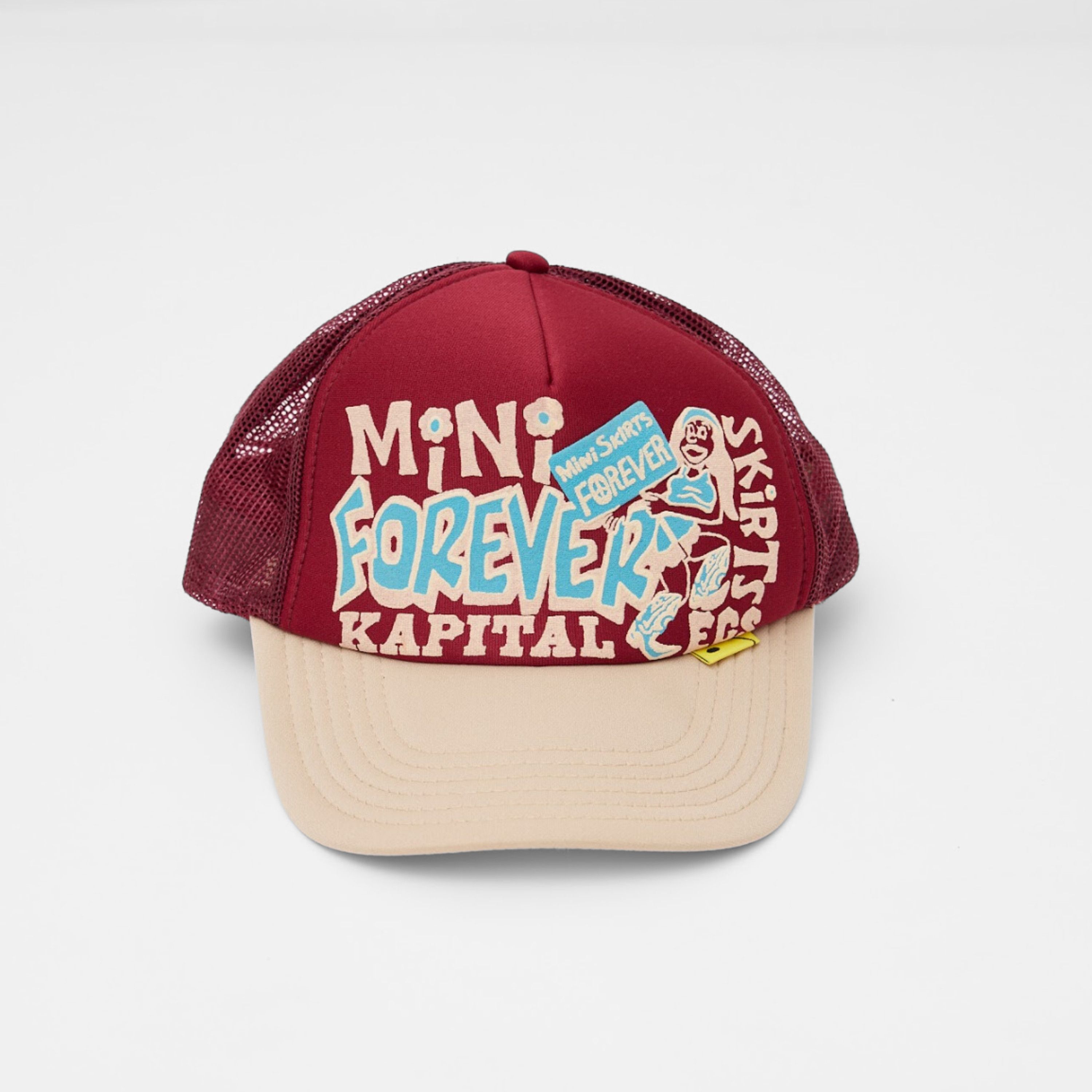 image of Kapital Century Denim Coating Service Pt Truck Cap Trucker in Burgundy, Men's