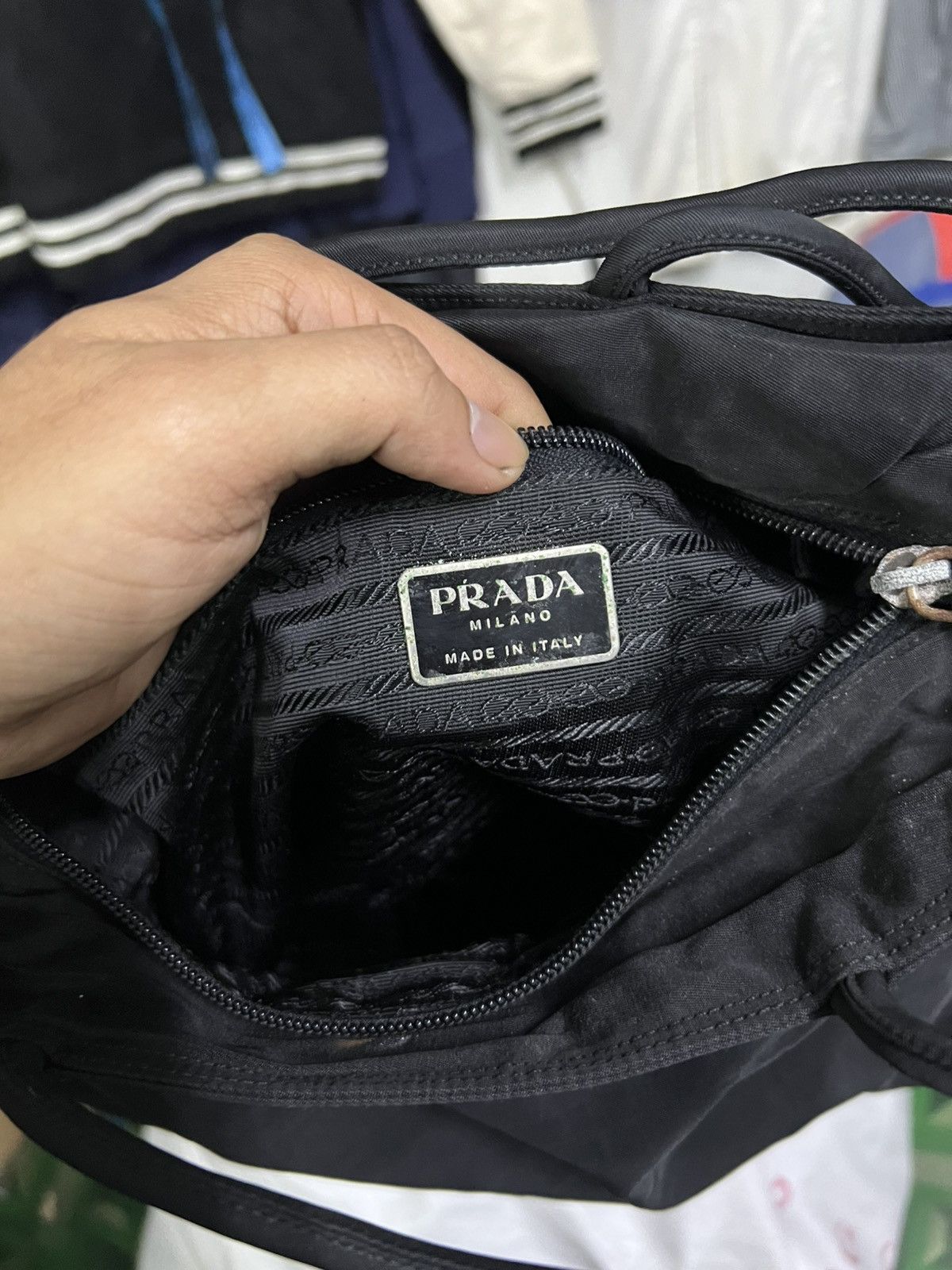Prada Vintage Prada Tessuto Black Tote Bag Size ONE SIZE - 4 Thumbnail