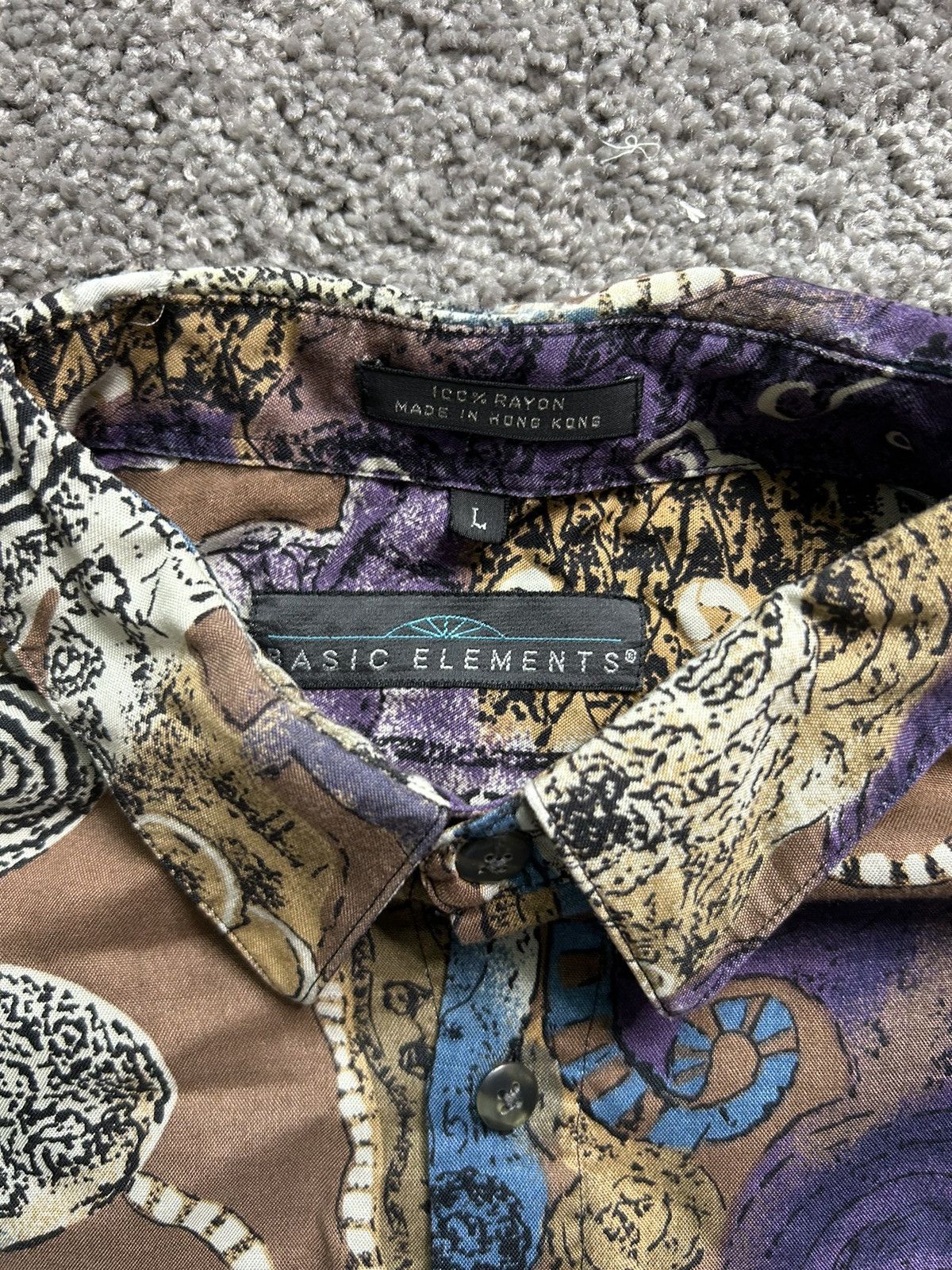 Vintage Vintage 70s/80s Rayon Button Up Basic Elements Hong Kong Art Size US L / EU 52-54 / 3 - 6 Thumbnail