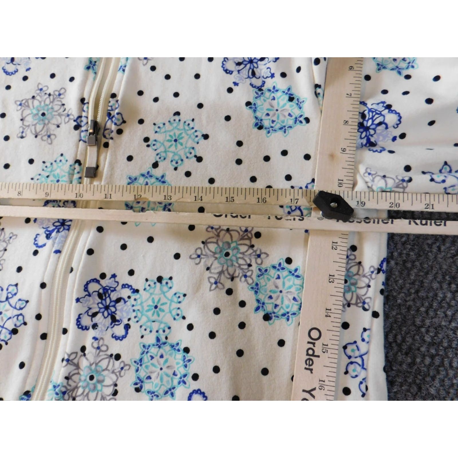 Talbots Talbots Jacket Womens Medium Blue Floral Zip Fleece Stretch Knit Mid-Length Long Sleeve Cotton Shell Embroidered Handcrafted? No Size L / US 10 / IT 46 - 7 Thumbnail