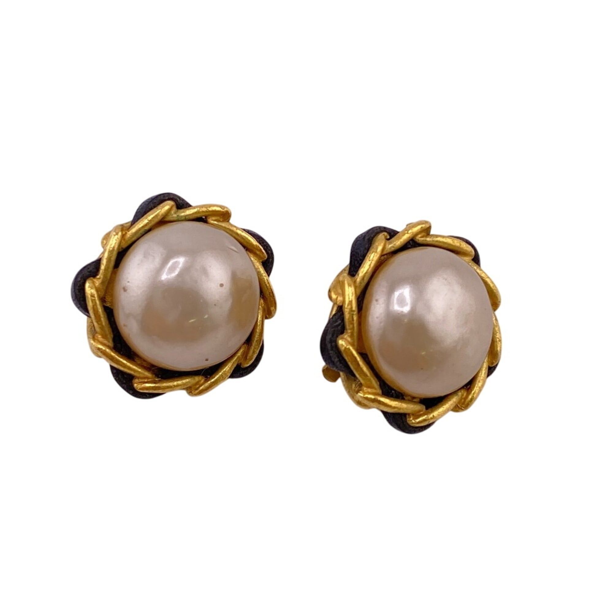Chanel CHANEL 93A Pearl Earrings Gold Size ONE SIZE - 1 Thumbnail