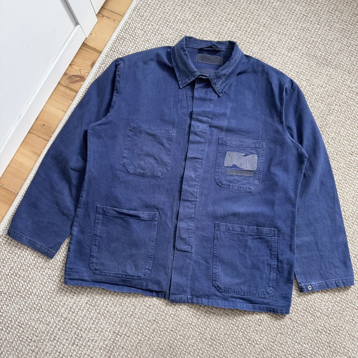 80s vintage faded french works chore utility jacket