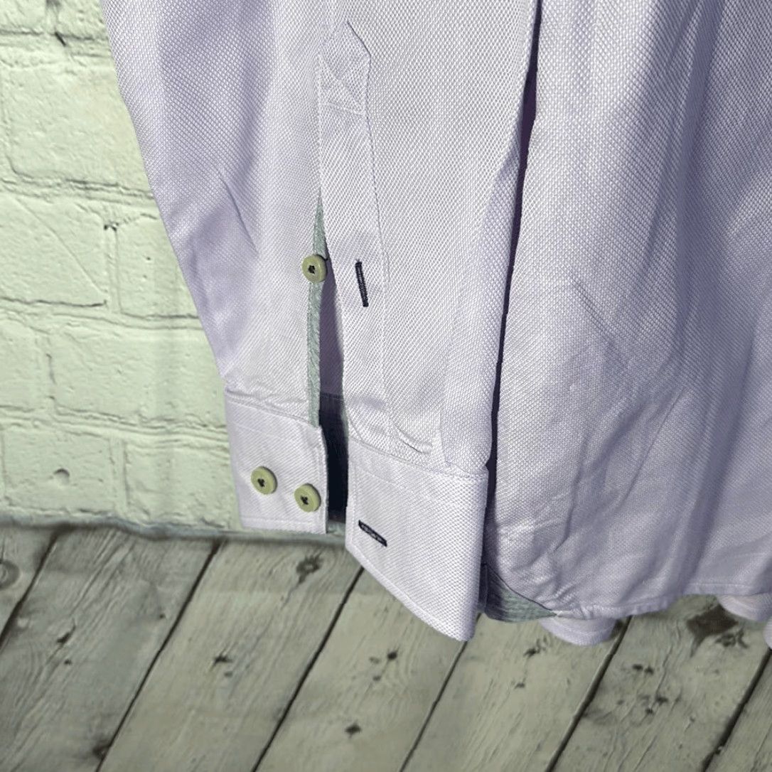 Tommy Bahama Tommy Bahama Dress Shirt L Large Pink Long Sleeve Island Modern Fit Button-Up Men Blue Cream Color Size 42R - 3 Thumbnail