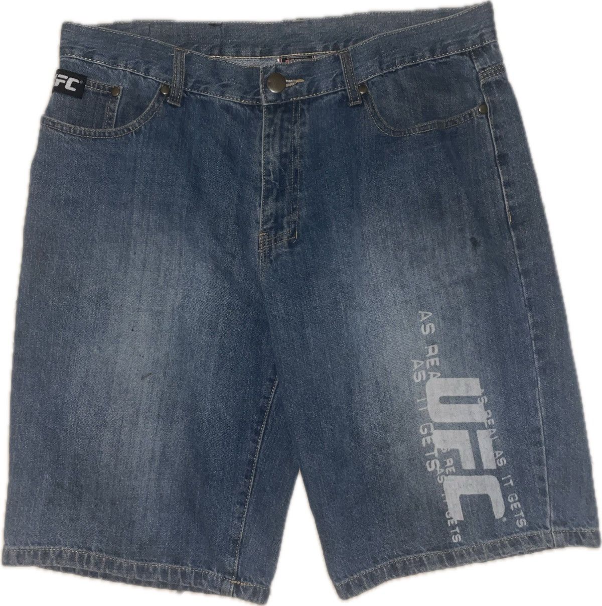 UFC Baggy denim shorts with UFC logo print Size US 34 / EU 50 - 1 Thumbnail