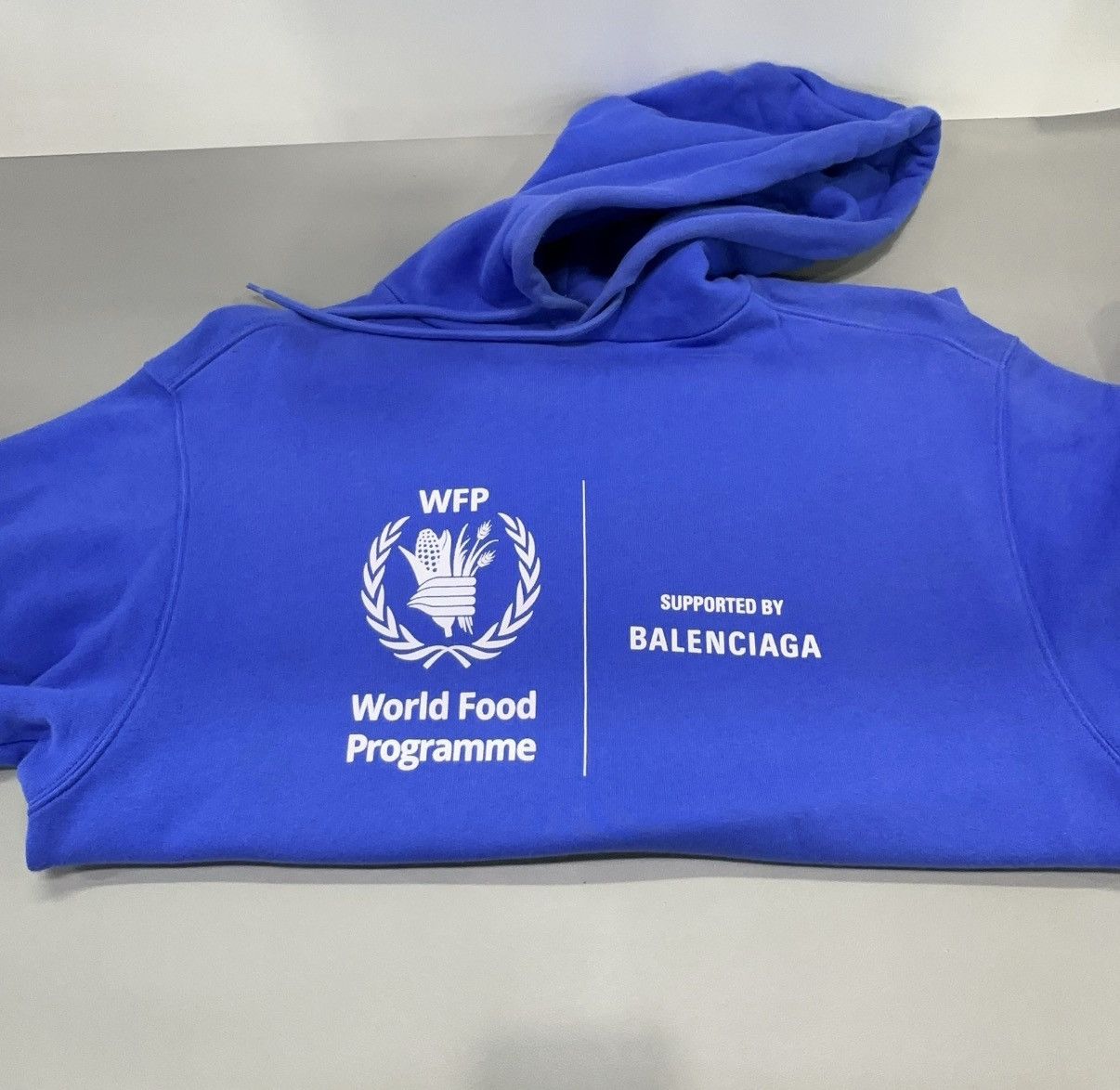Balenciaga Balenciaga World Food Programme logo-print cotton hoodie Size US XS / EU 42 / 0 - 7 Thumbnail
