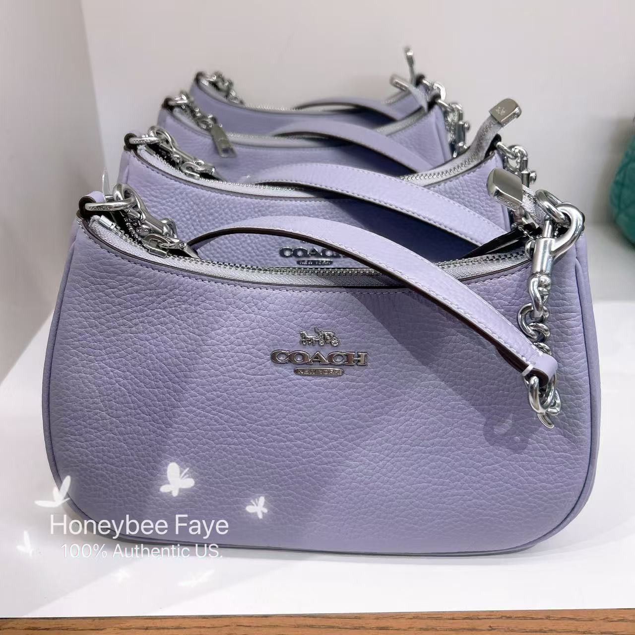 Coach NWT Coach Teri Shoulder Bag Silver/Mist CV934 Size ONE SIZE - 1 Thumbnail