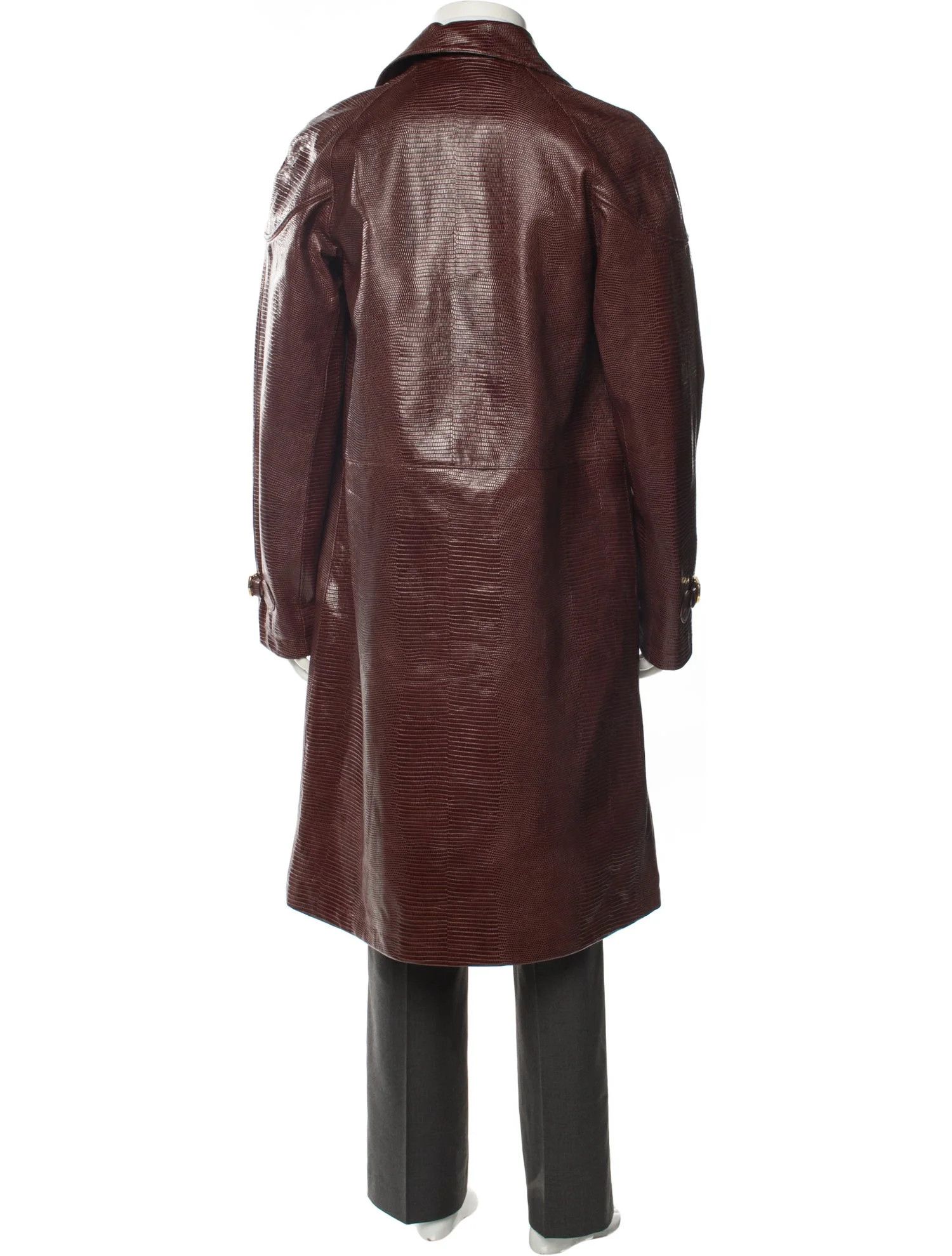 Bally o1tko11224 Embossed Leather Coat in Burgundy Size US S / EU 44-46 / 1 - 3 Thumbnail