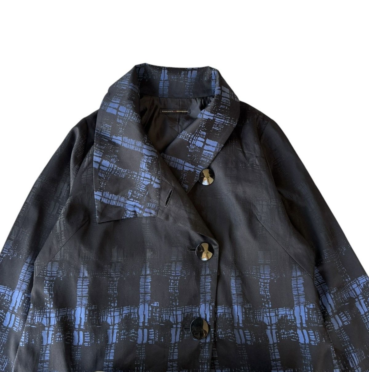 Gaultier Homme Objet × Jean Paul Gaultier 🔥GAULTIER HOMME OBJET ASYMMETRIC ABSTRACT BLUE PATTERN COAT Size US M / EU 48-50 / 2 - 9 Thumbnail