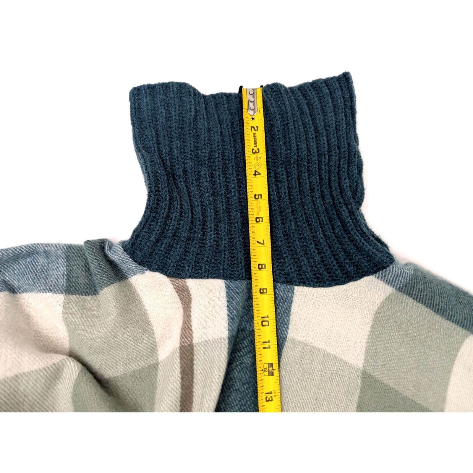 Vintage VINTAGE Simply Noelle Plaid Knit Turtleneck Poncho Shirt Womens One Size Blue Turquoise Cream Wool? Size ONE SIZE - 7 Thumbnail