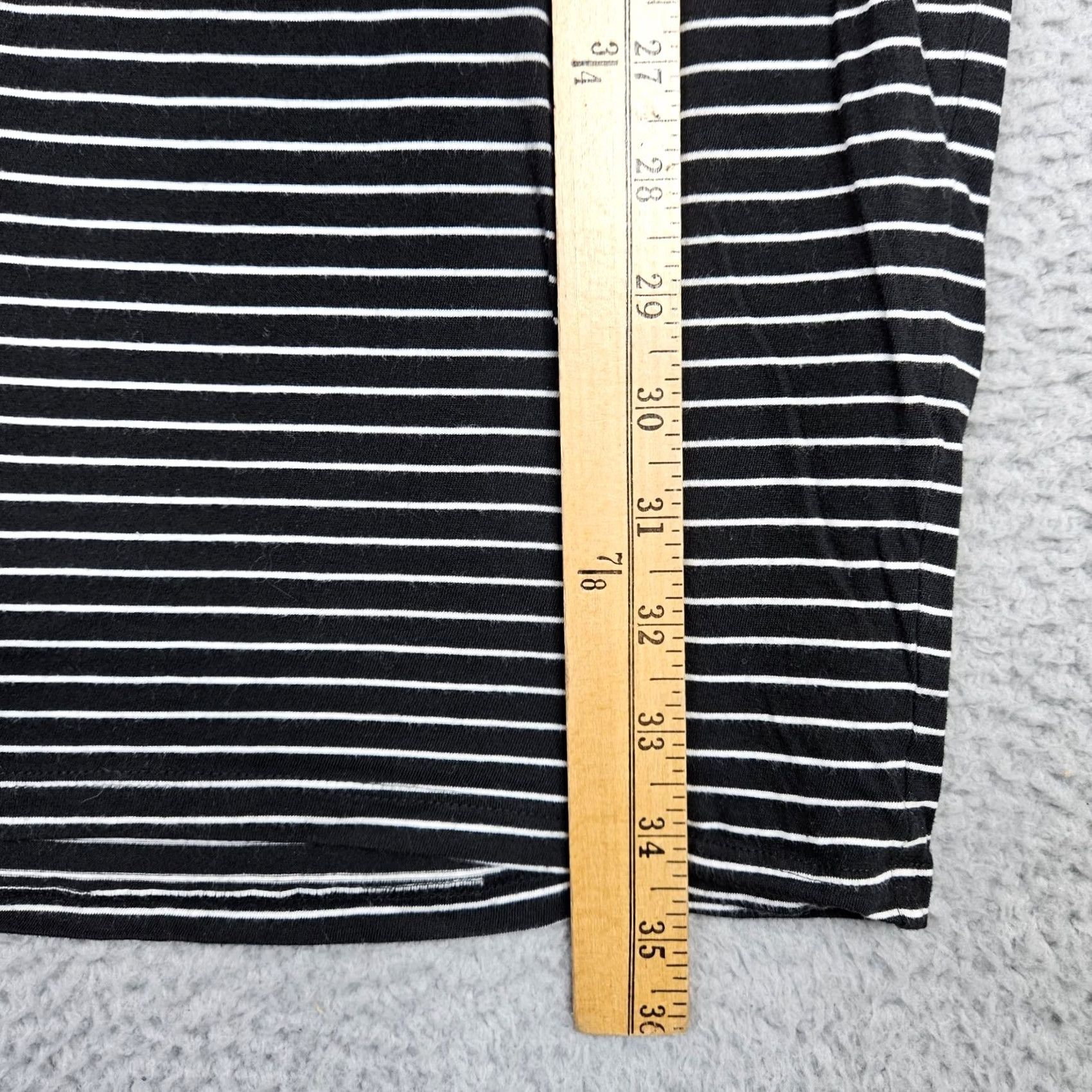 Frame FRAME Women's T-Shirt Dress XS Noir Multi Stripes Pima Cotton V-Neck Short Sleeve Black/White 100% Pima Size XS / US 0-2 / IT 36-38 - 4 Thumbnail