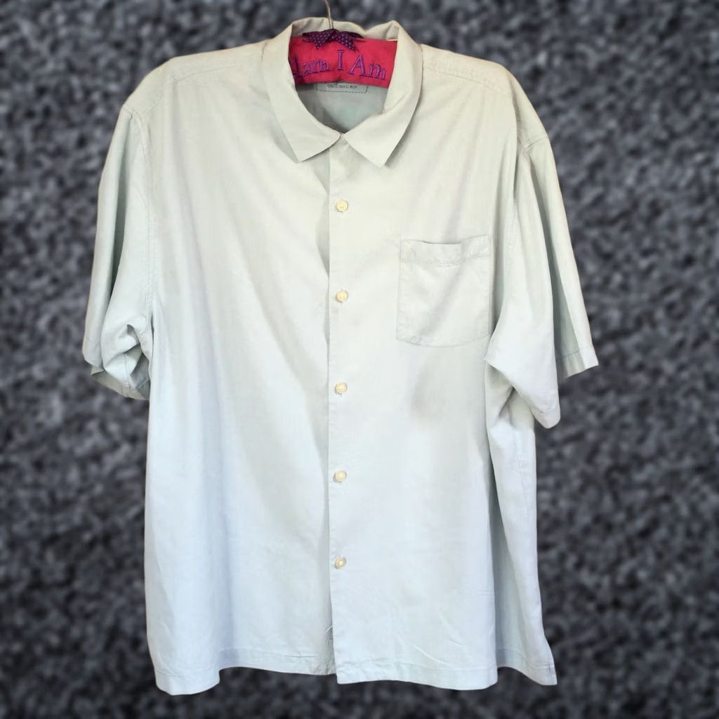 Tommy Bahama Tommy Bahama Mens Original Fit Button Short Sleeve Silk Camp Shirt Light Blue XL Size US XL / EU 56 / 4 - 1 Thumbnail