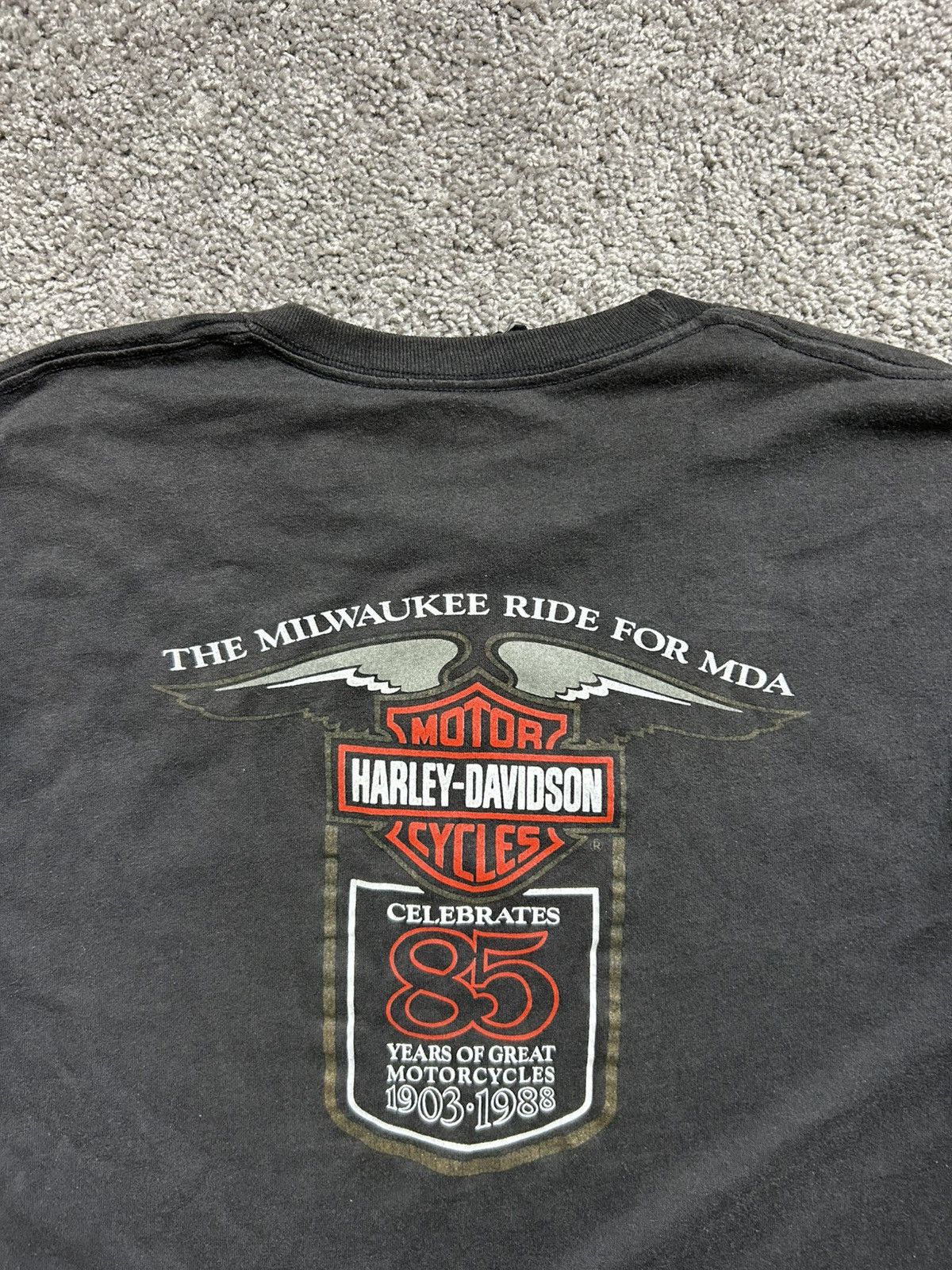Vintage Vintage 80s Harley Milwaukee Ride Tee Made in USA Single Size US XXL / EU 58 / 5 - 6 Thumbnail