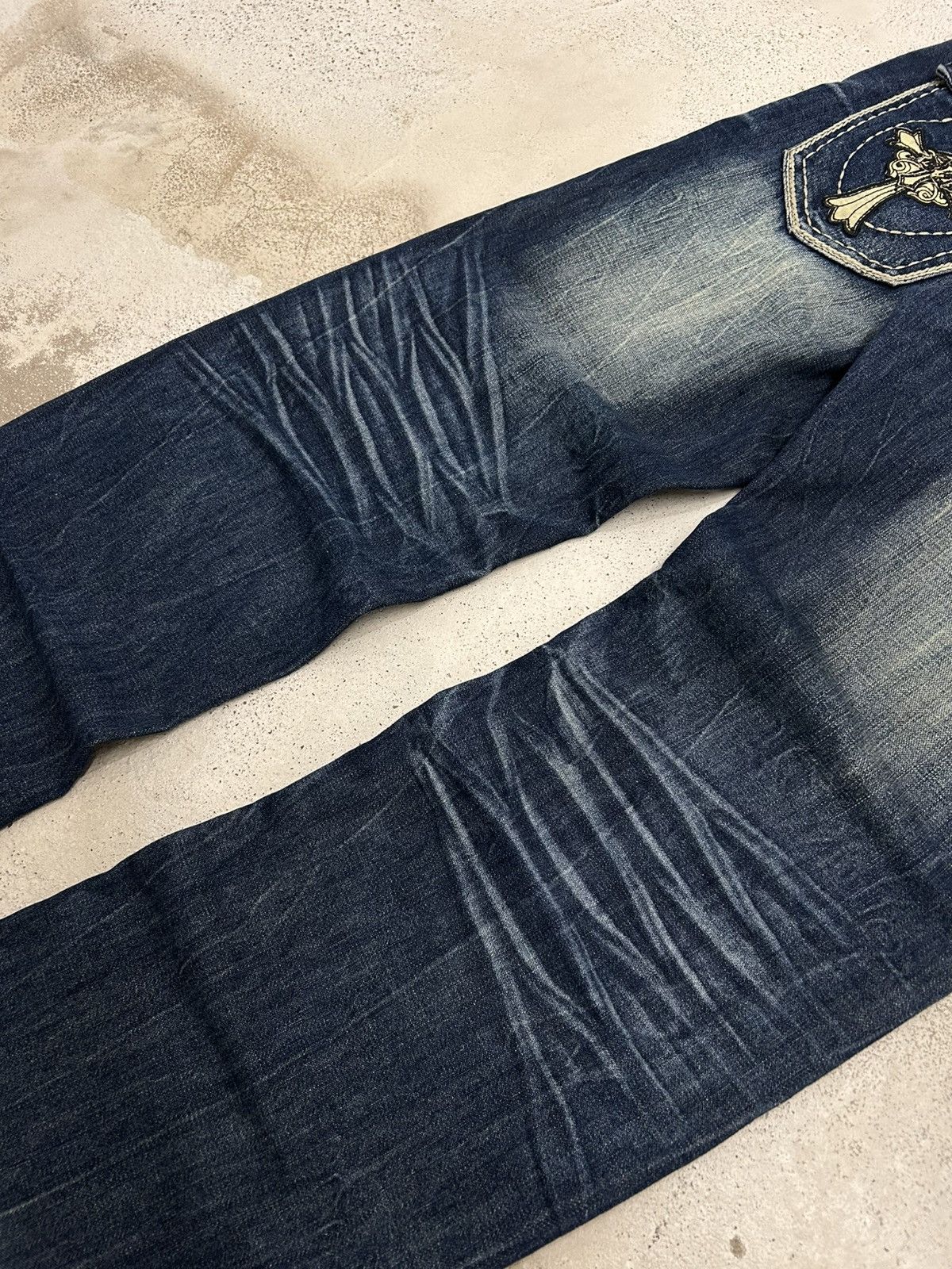 Le Grande Bleu (L.G.B.) Baggy Embroidered Jeans Be Ambition Brand Design Cross Patch Size US 34 / EU 50 - 13 Thumbnail