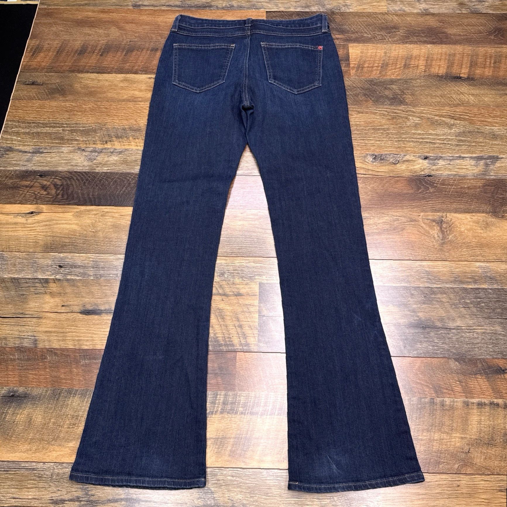 Spanx Spanx Jeans Womens 29 Slim Bootcut Mid Rise Stretch Denim Dark Blue 5-Pocket City 30.5 Inseam Size 29" - 3 Thumbnail