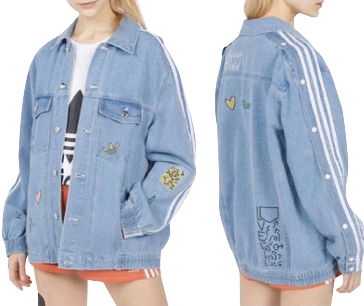 Adidas 🔥ADIDAS X FIORUCCI BLUE DENIM JACKETS Size M / US 6-8 / IT 42-44 - 3 Thumbnail