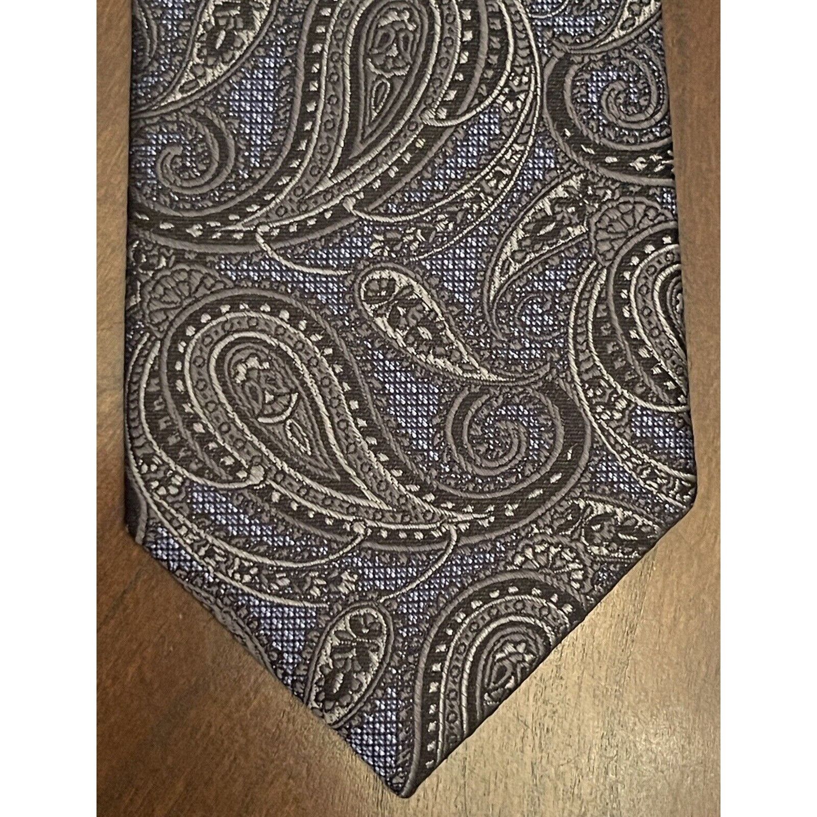 Other Pronto Uomo Platinum Blue Black Gray Hand Made 100% Silk Size ONE SIZE - 1 Thumbnail