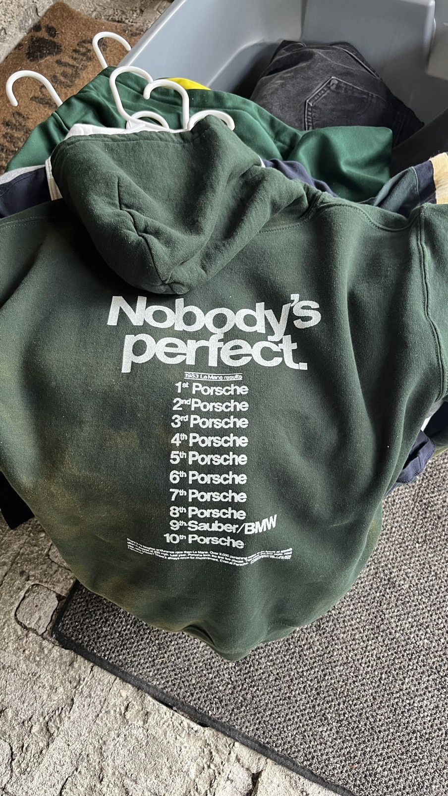 Vintage Porsche racing faded vintage hoodie forest green Size US S / EU 44-46 / 1 - 7 Thumbnail