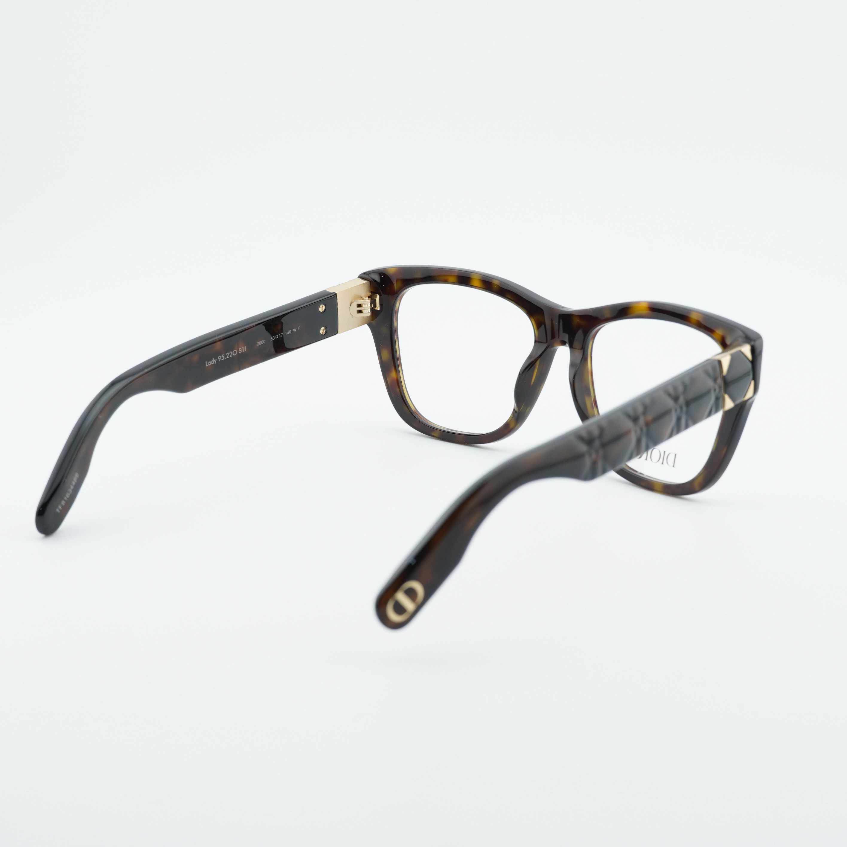 Dior Dior LADY 95.22O S1I 2000 Eyeglasses Havana 53mm Square Fram Size ONE SIZE - 4 Thumbnail