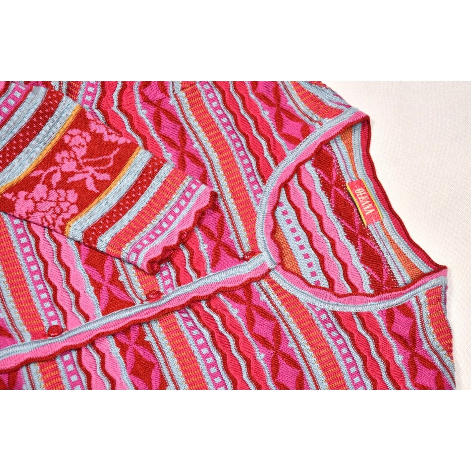 Pinko Oleana Cardigan Pink Women L Wool Silk 75% Merino 25% Silk Norway Vintage No N/A Size L / US 10 / IT 46 - 4 Thumbnail