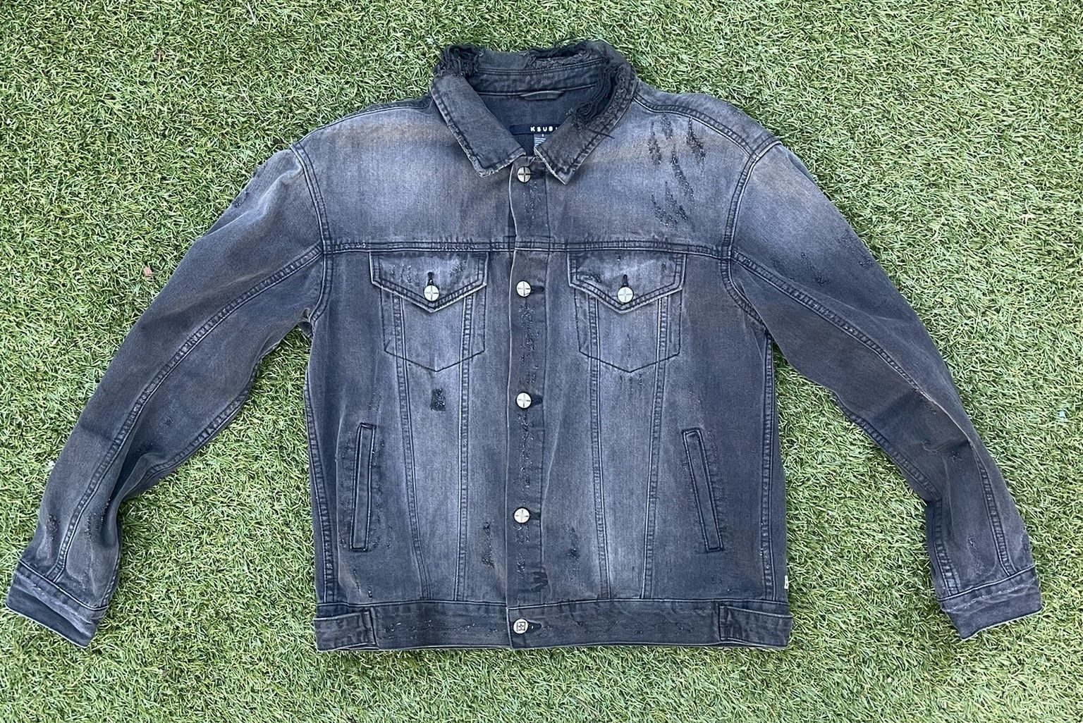 Ksubi Ksubi Oversized Denim Jacket Black Crow Trashed Size Small Size US S / EU 44-46 / 1 - 2 Thumbnail