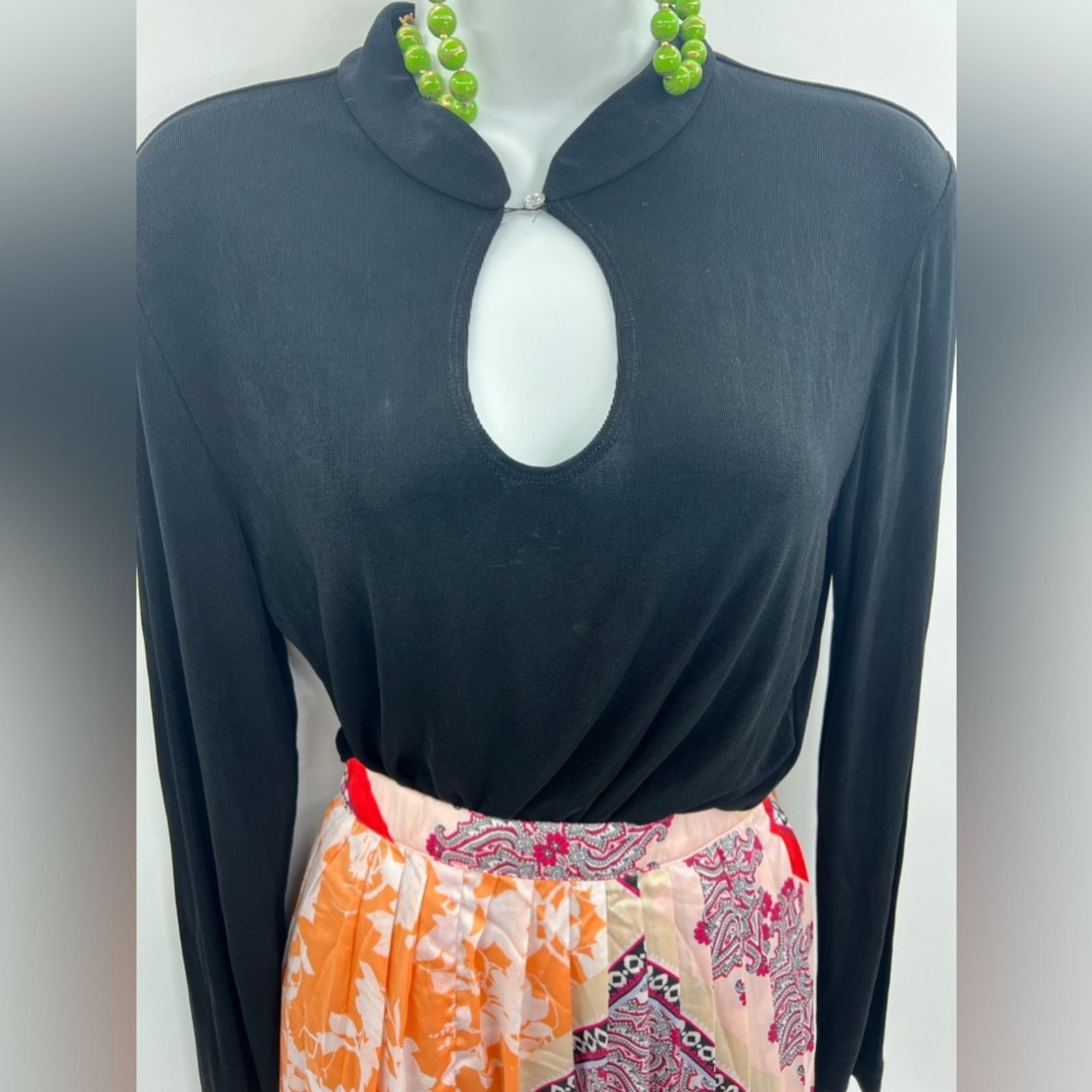 Chicos Chico's Travelers Shirt Top Blouse Slinky Knit Black Size M / US 6-8 / IT 42-44 - 2 Thumbnail